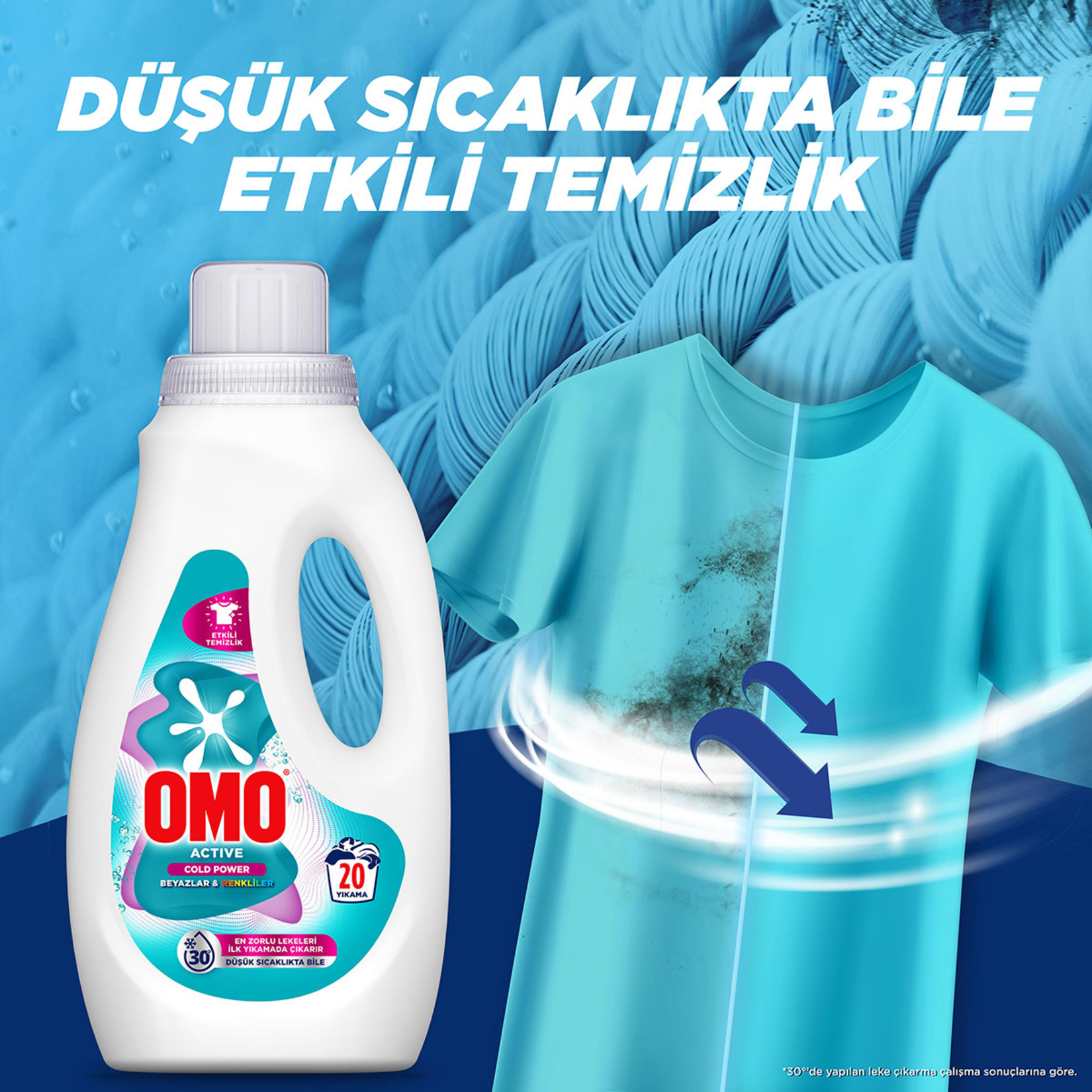 Omo Active Cold Power Beyazlar ve Renkliler Sıvı Deterjan 1000 Ml - Görsel 4