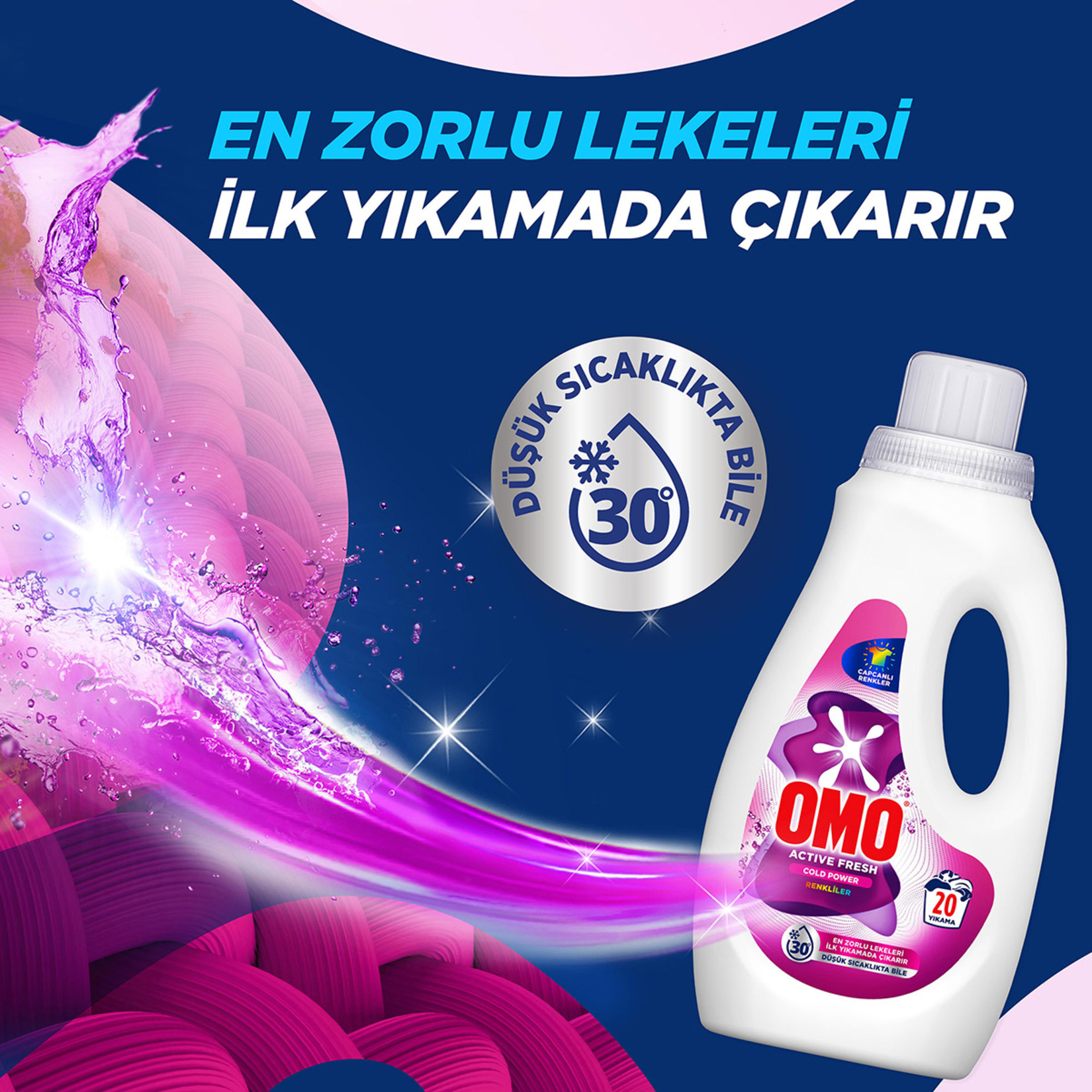 Omo Active Fresh Cold Power Renkliler Sıvı Deterjan 1000 Ml - Görsel 3