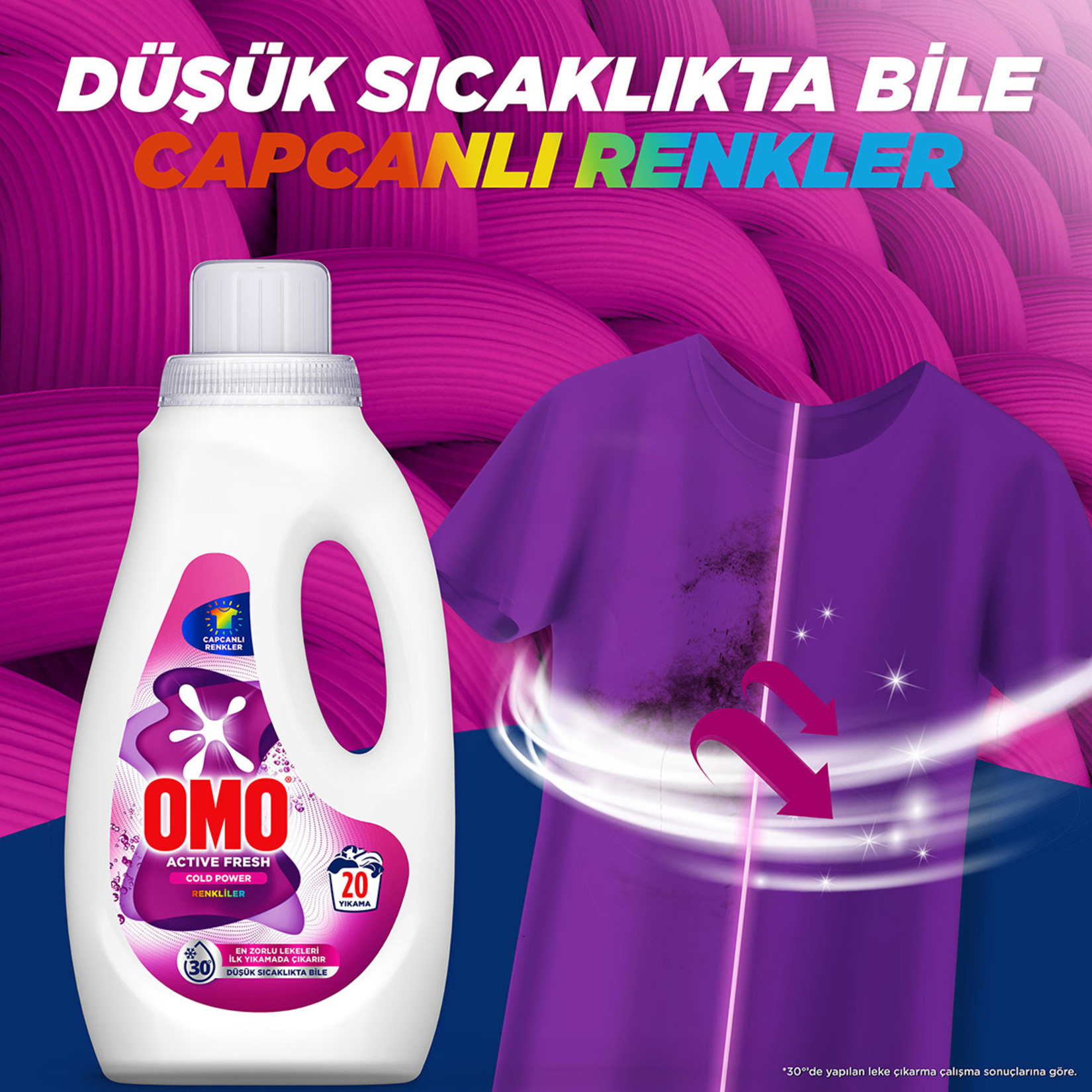 Omo Active Fresh Cold Power Renkliler Sıvı Deterjan 1000 Ml - Görsel 4