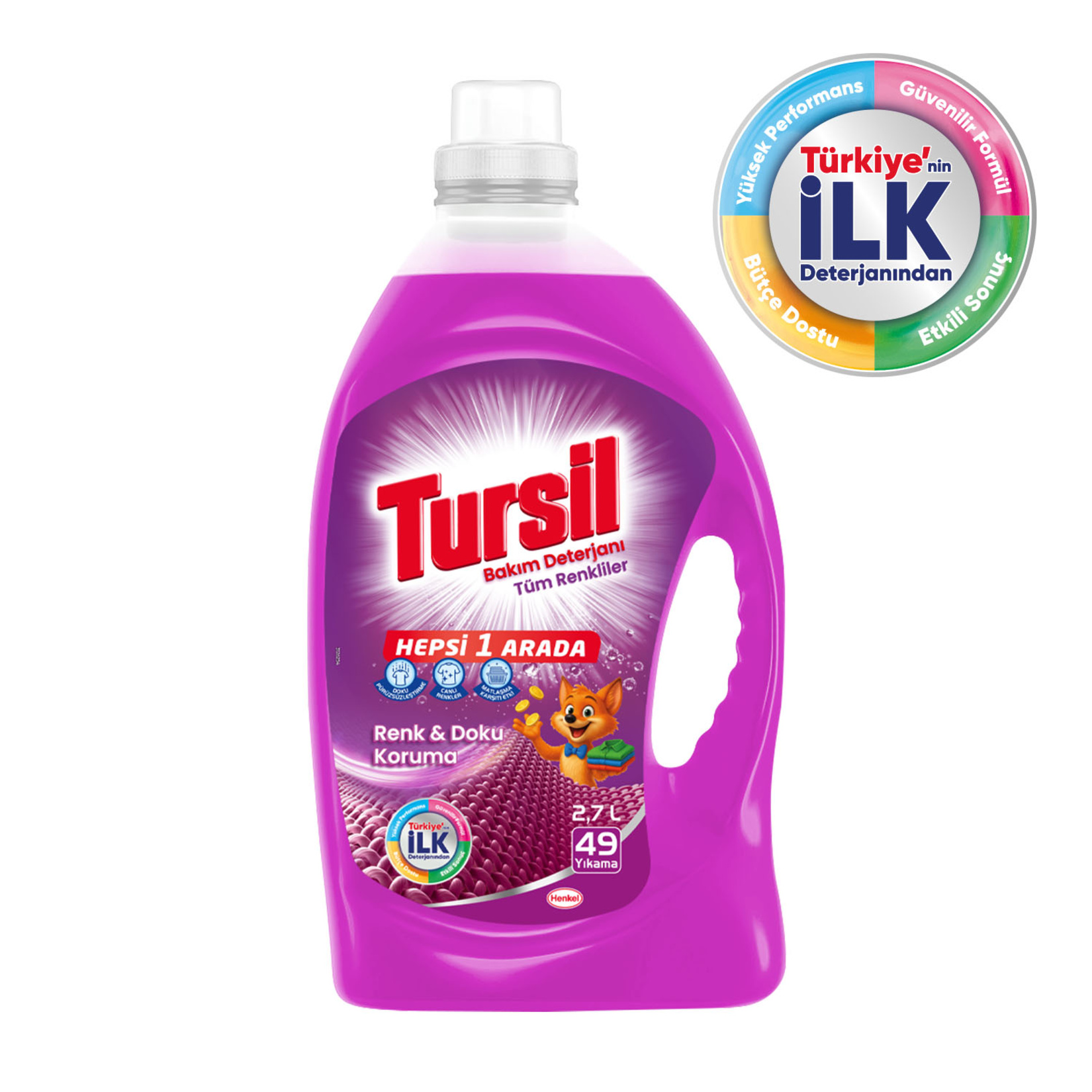 Tursil Sıvı Bakım Deterjanı Renkliler 2.7 L - Görsel 2