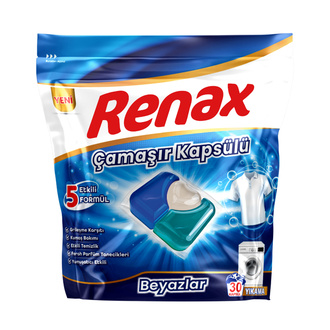 Renax Çamaşır Kapsülü Beyazlar 30'lu 480 G
