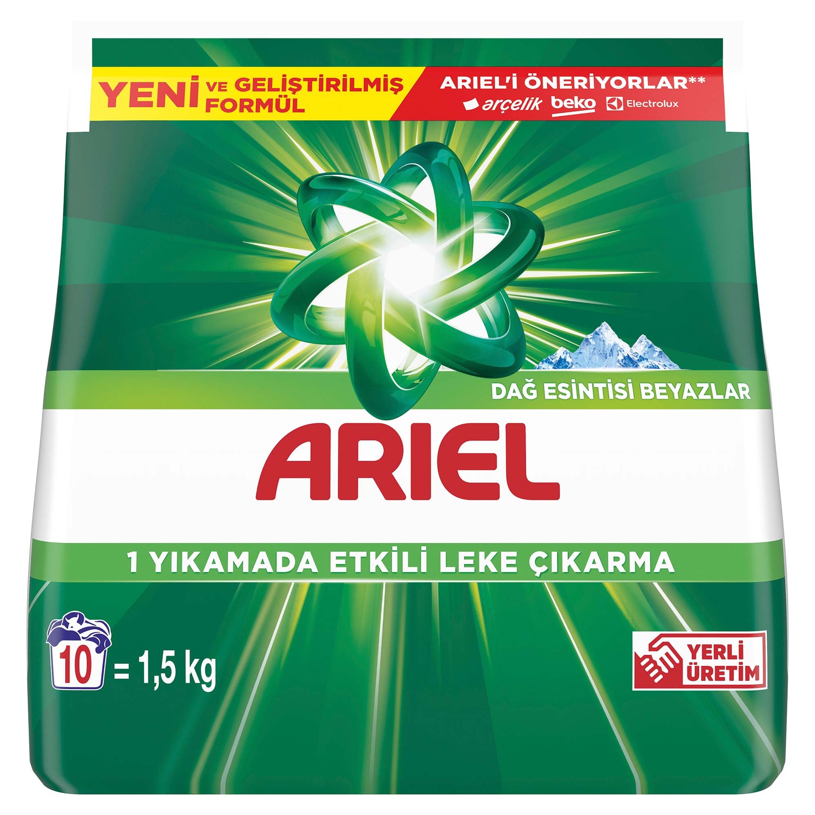 Ariel Dağ Esintisi 1,5 Kg AquaPudra Toz Çamaşır Deterjanı - Görsel 1