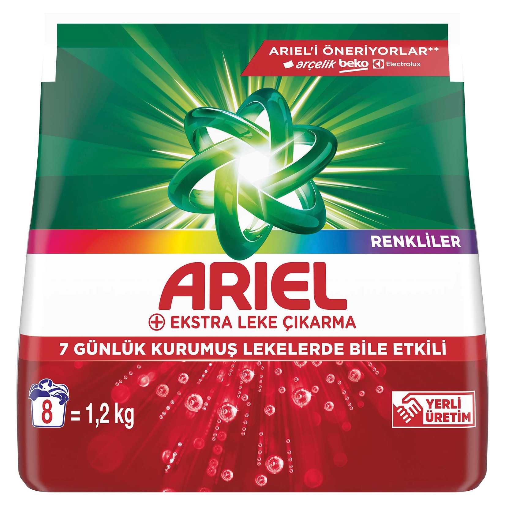 Ariel Oxi Etkili 8 Yıkama Renkli Toz Deterjan 1.2 Kg - Görsel 1