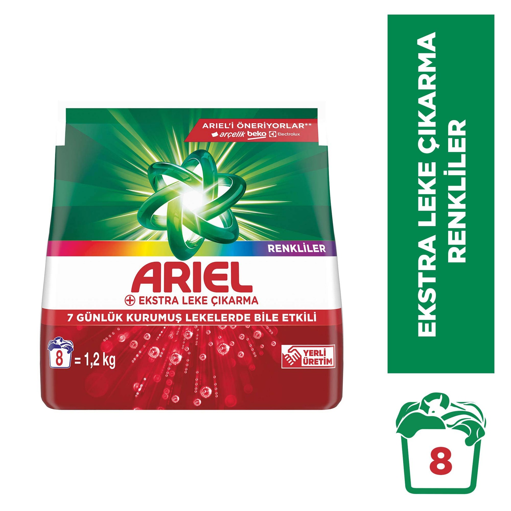 Ariel Oxi Etkili 8 Yıkama Renkli Toz Deterjan 1.2 Kg - Görsel 2