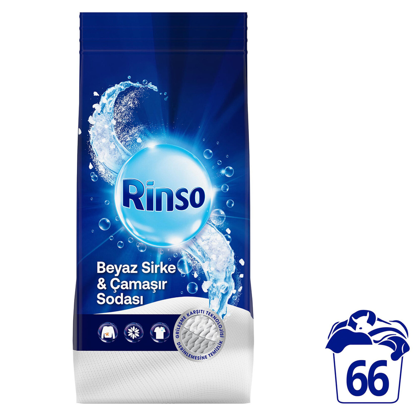 Rinso Beyaz Sirke ve Çamaşır Sodası Beyazlar için Toz Deterjan 10 Kg - Görsel 2