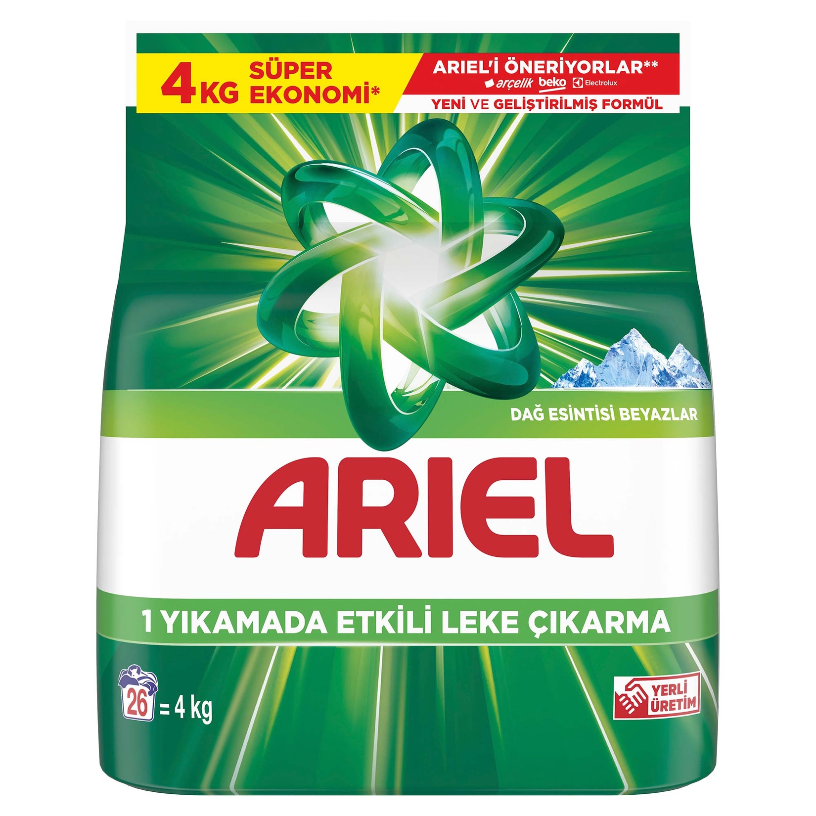 Ariel Dağ Esintisi 4 Kg AquaPudra Toz Çamaşır Deterjanı - Görsel 1