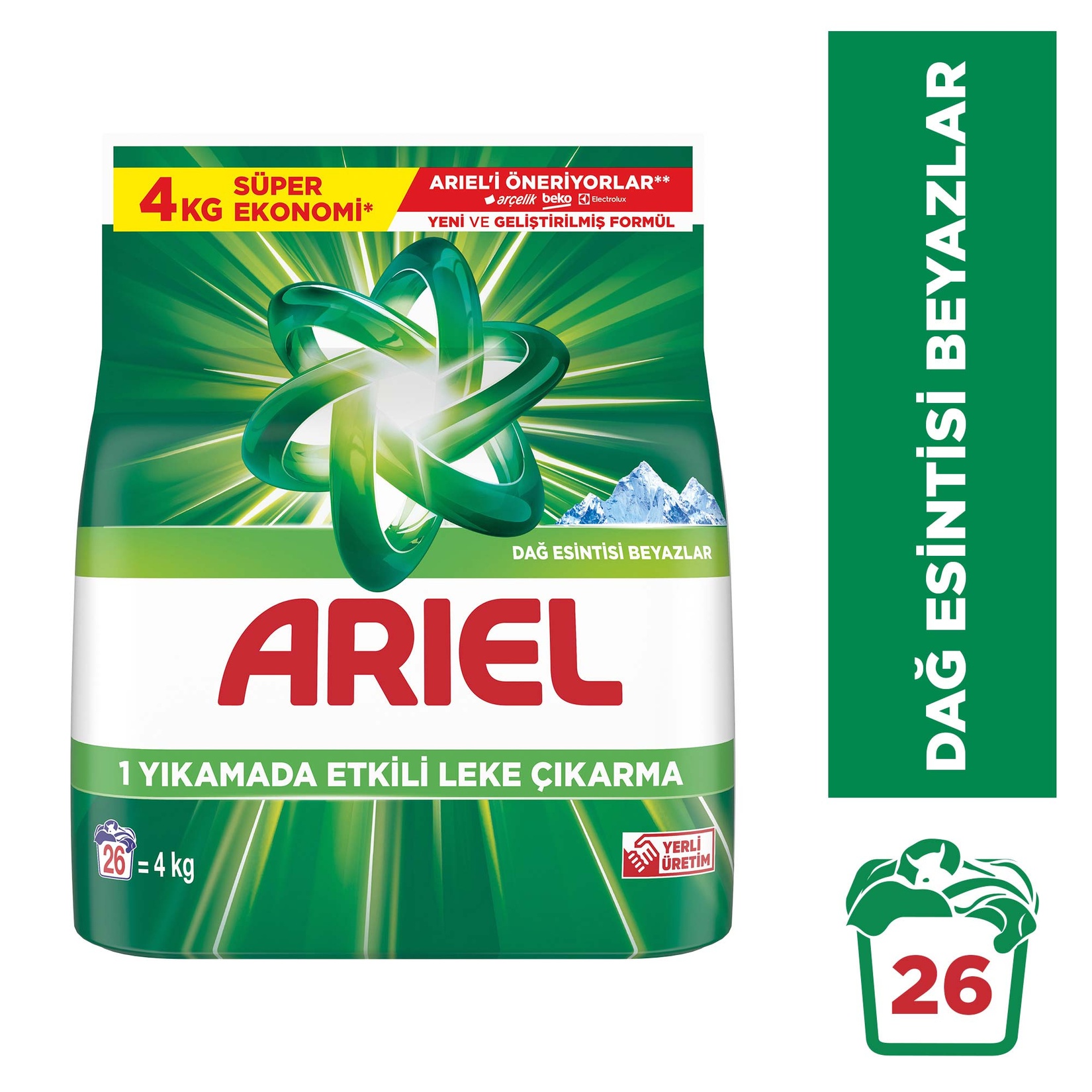 Ariel Dağ Esintisi 4 Kg AquaPudra Toz Çamaşır Deterjanı - Görsel 2