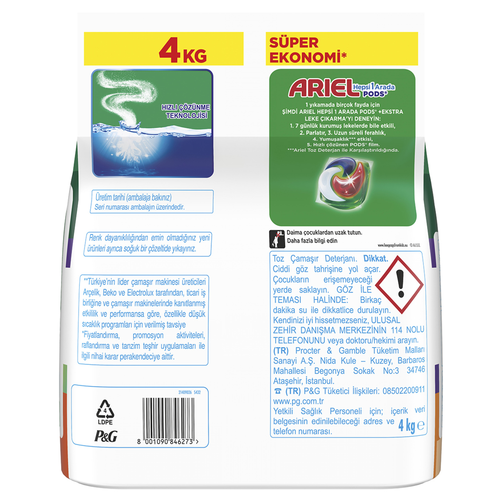 Ariel Toz Parlak Renkler 4 Kg - Görsel 2