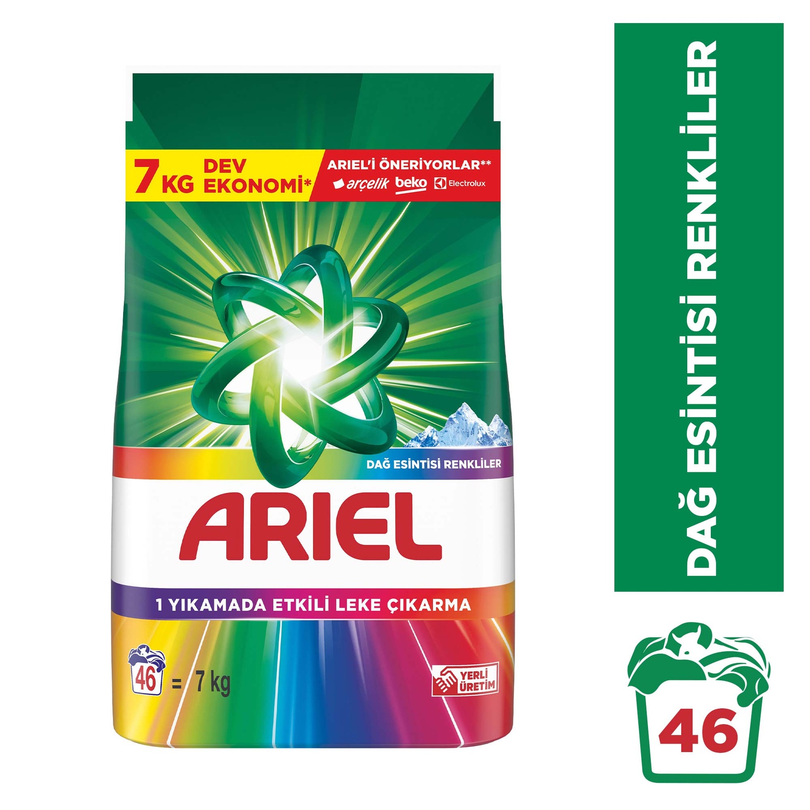Ariel Dağ Esintisi Renklilere Özel Toz Çamaşır Deterjanı 7 Kg 46 Yıkama - Görsel 2