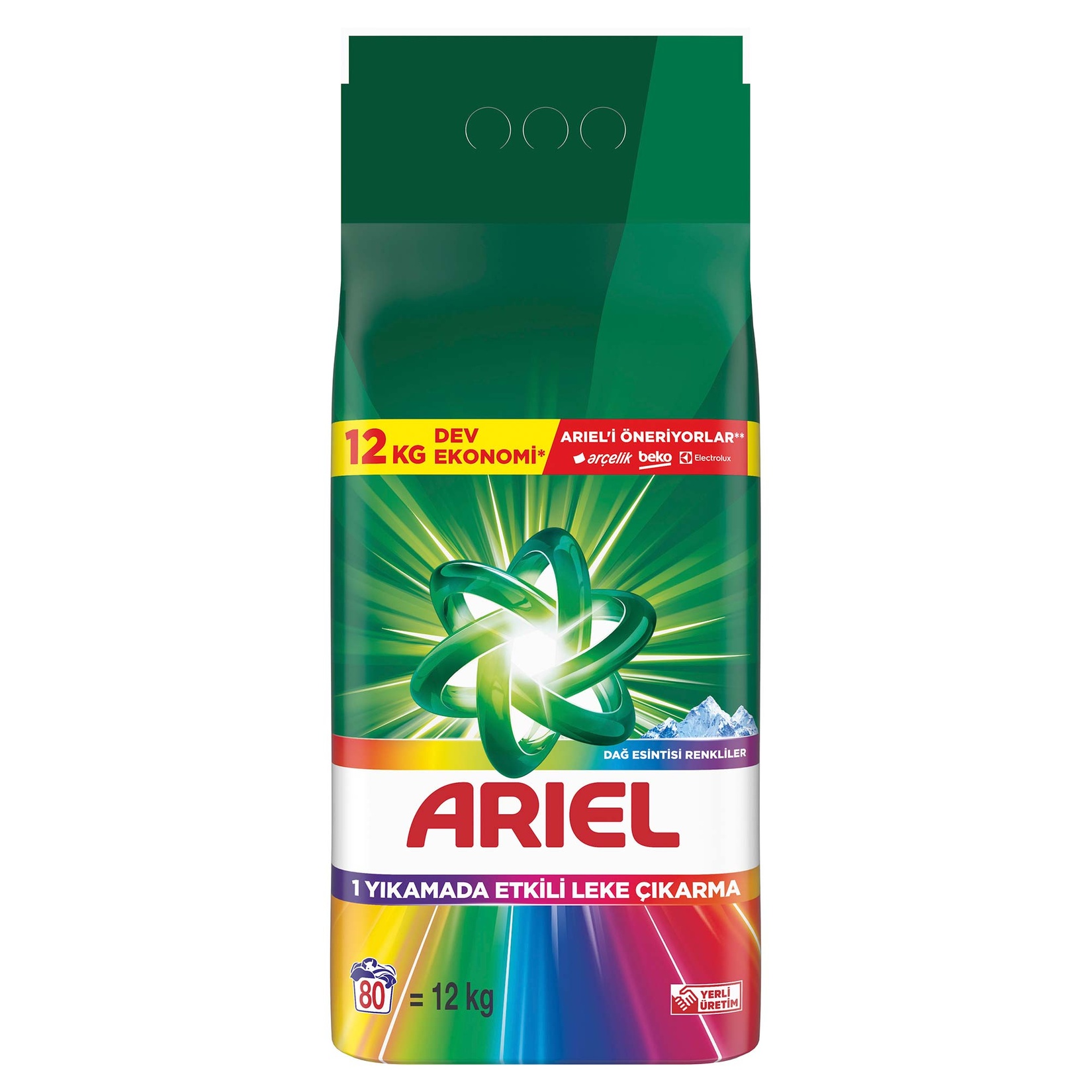 Ariel Dağ Esintisi Renkliler 12 Kg 80 Yıkama Toz Çamaşır Deterjan - Görsel 1