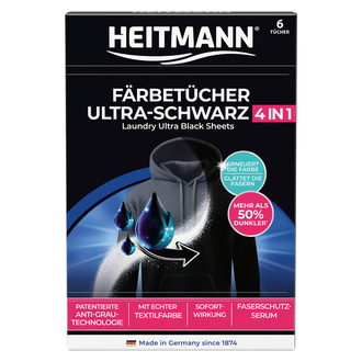 Heitmann Siyah İçin Koruyucu Onarıcı Mendil 6'lı