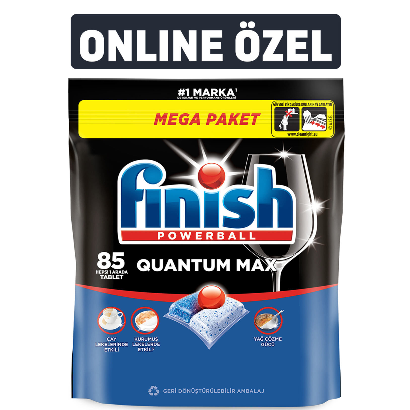 Finish Quantum Max Bulaşık Makinesi Tableti 85'li 884 G - Görsel 1