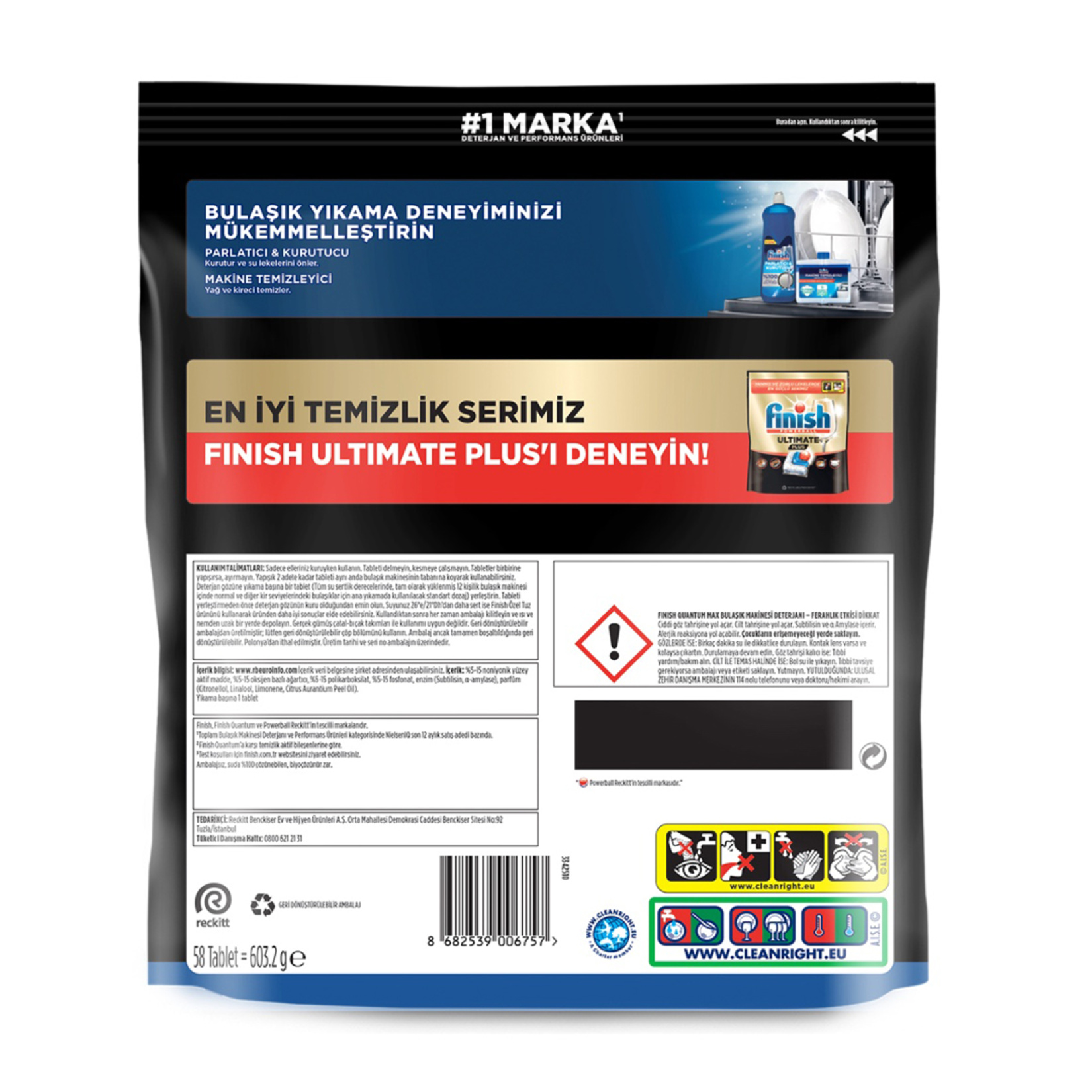 Finish Quantum Max Bulaşık Makinesi Tableti 58'li 603.2 G - Görsel 2