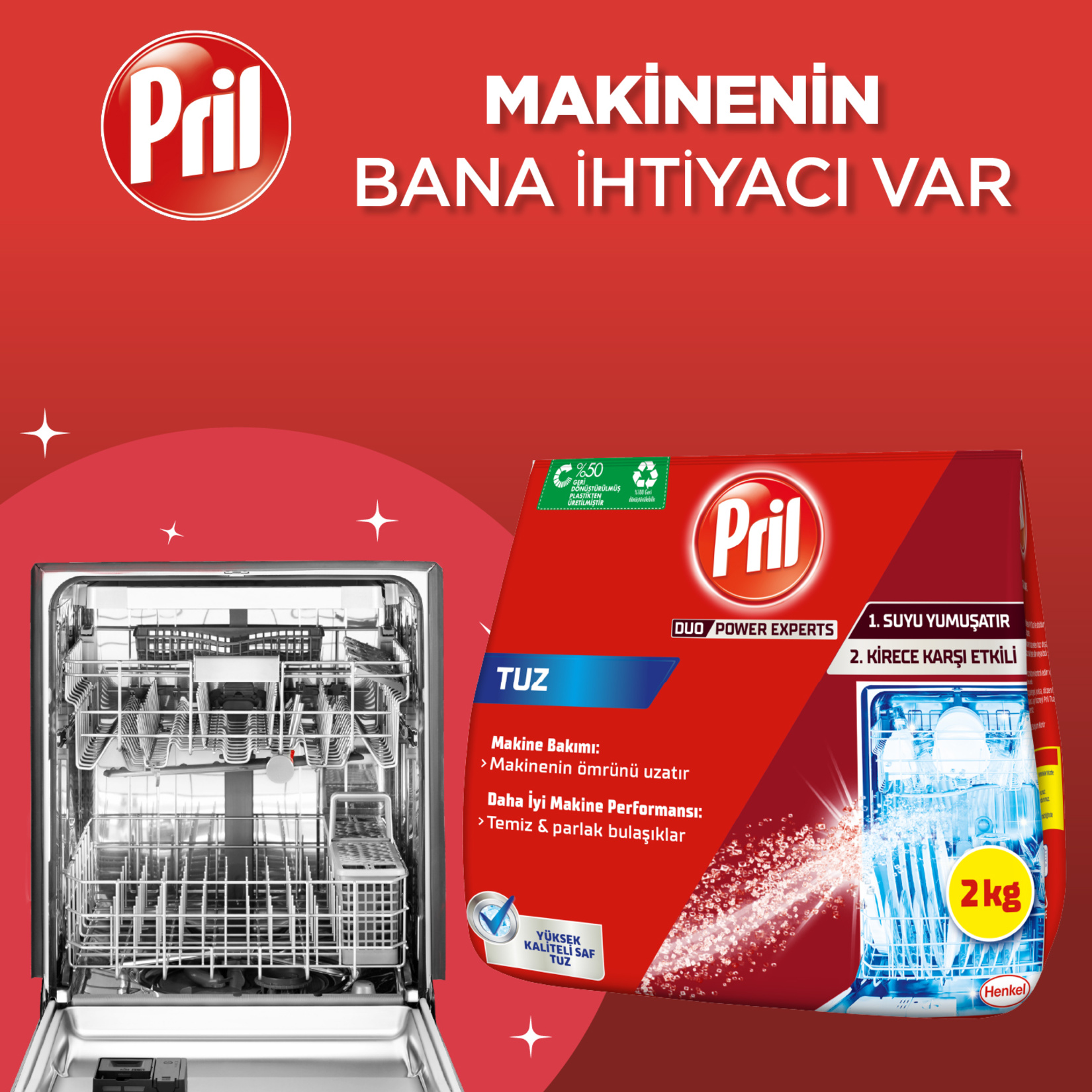 Pril Bulaşık Makinesi Tuz 2 Kg - Görsel 2