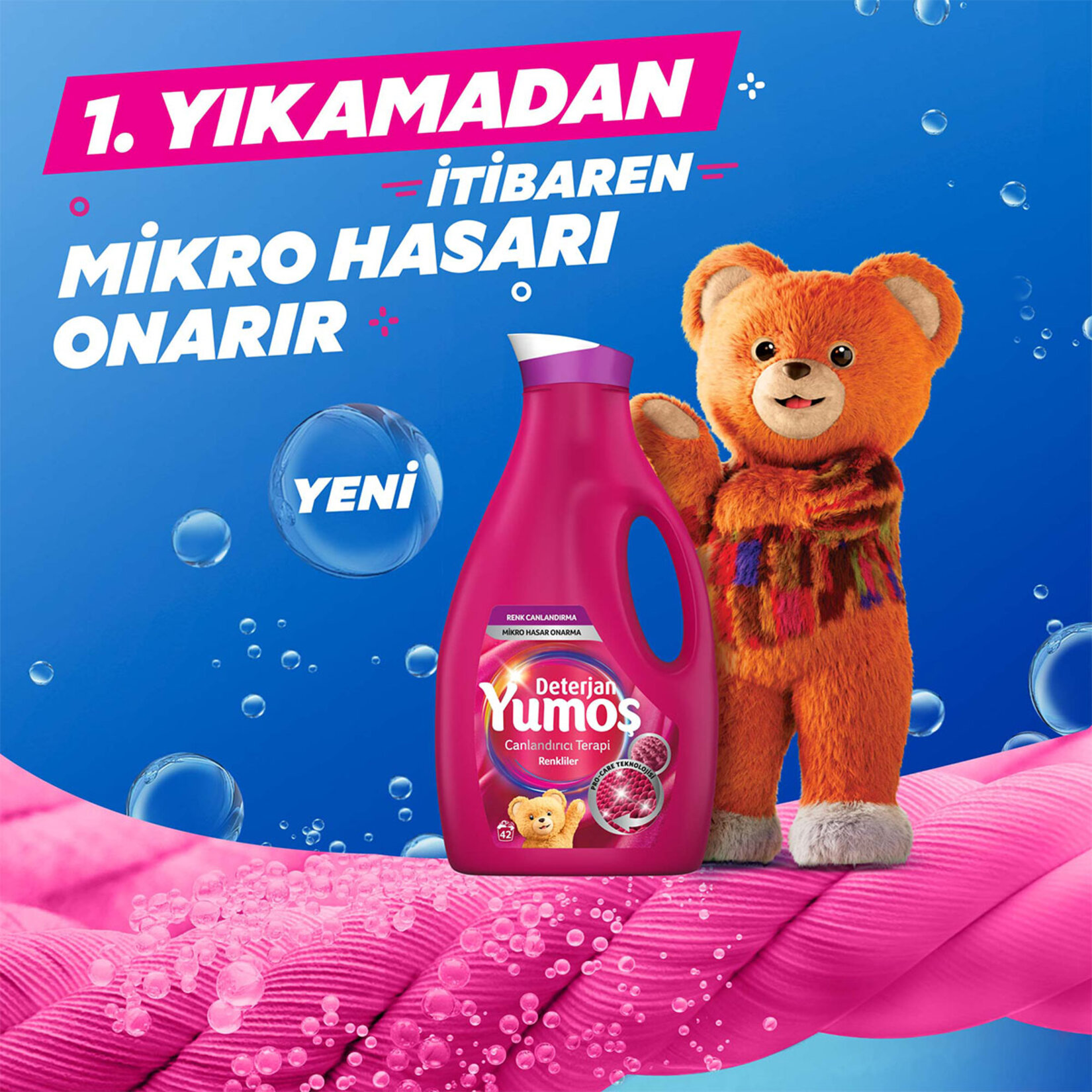 Yumoş Bakım Deterjanı Renkli 42 Yıkama 2 x 2.52 L - Görsel 3