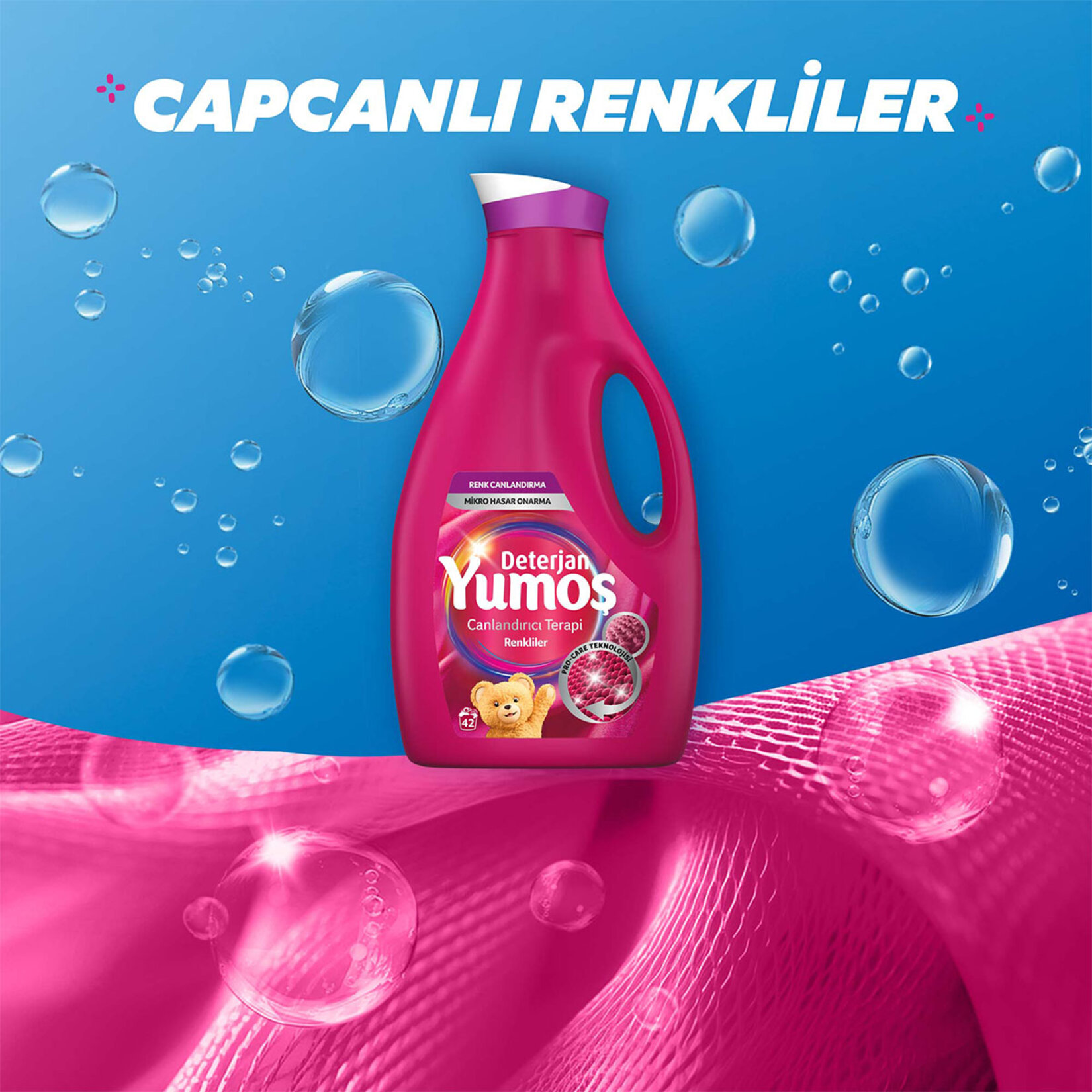 Yumoş Bakım Deterjanı Renkli 42 Yıkama 2 x 2.52 L - Görsel 4