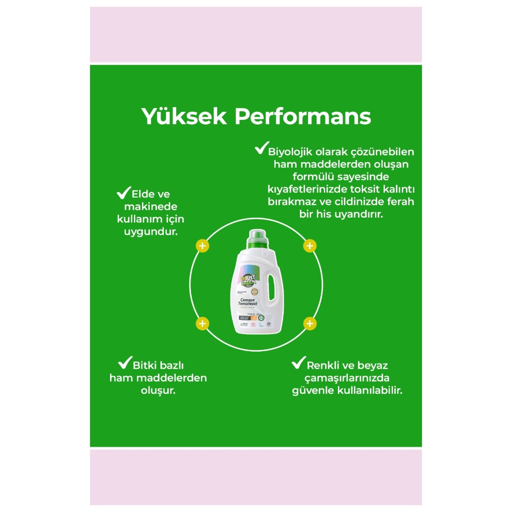 Just Green Organik Çamaşır Deterjanı Renkliler - Görsel 3