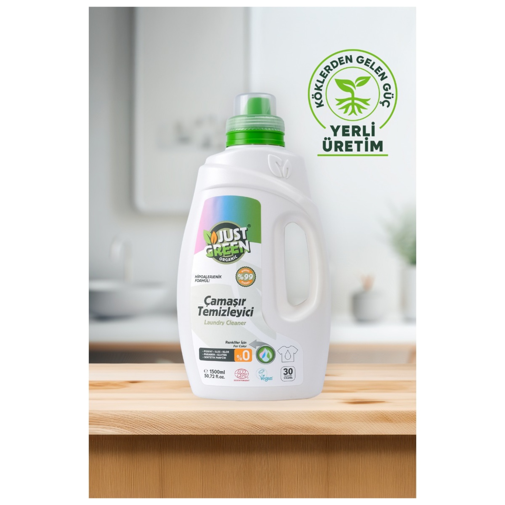 Just Green Organik Çamaşır Deterjanı Renkliler - Görsel 5