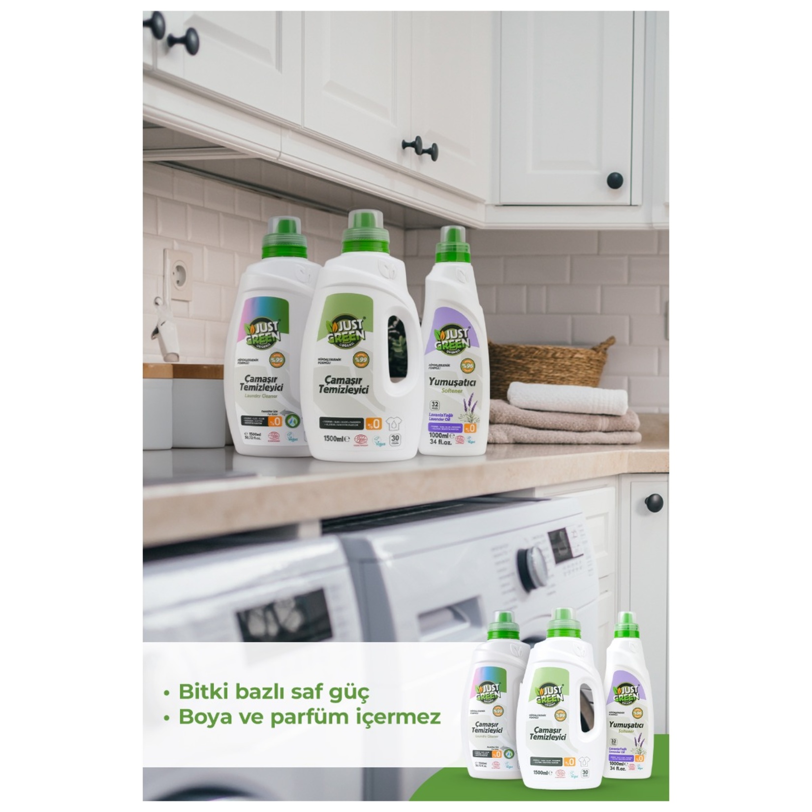 Just Green Organik Çamaşır Deterjanı Renkliler - Görsel 9
