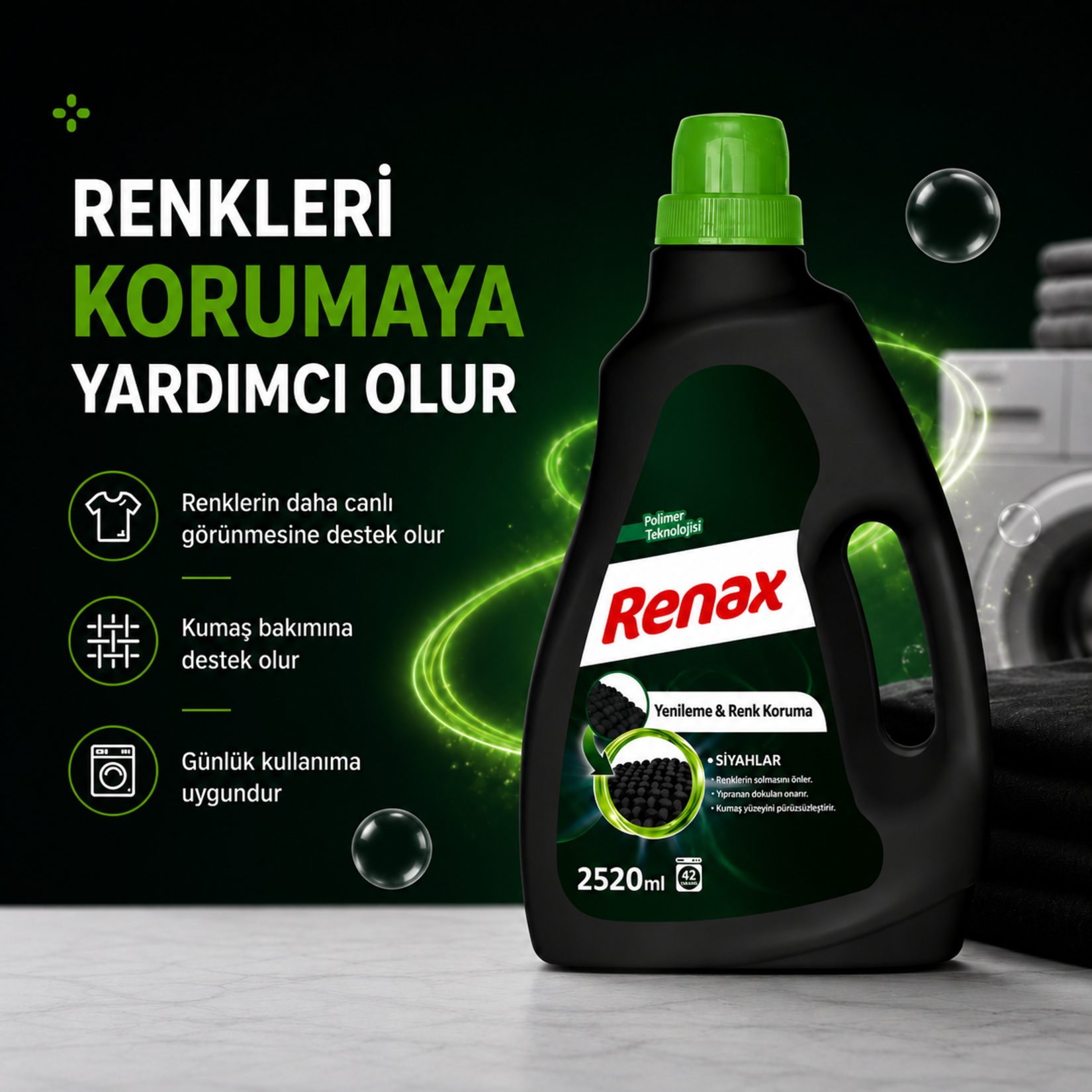 Renax Siyahlar İçin Sıvı Bakım Deterjanı 2.52 L - Görsel 2