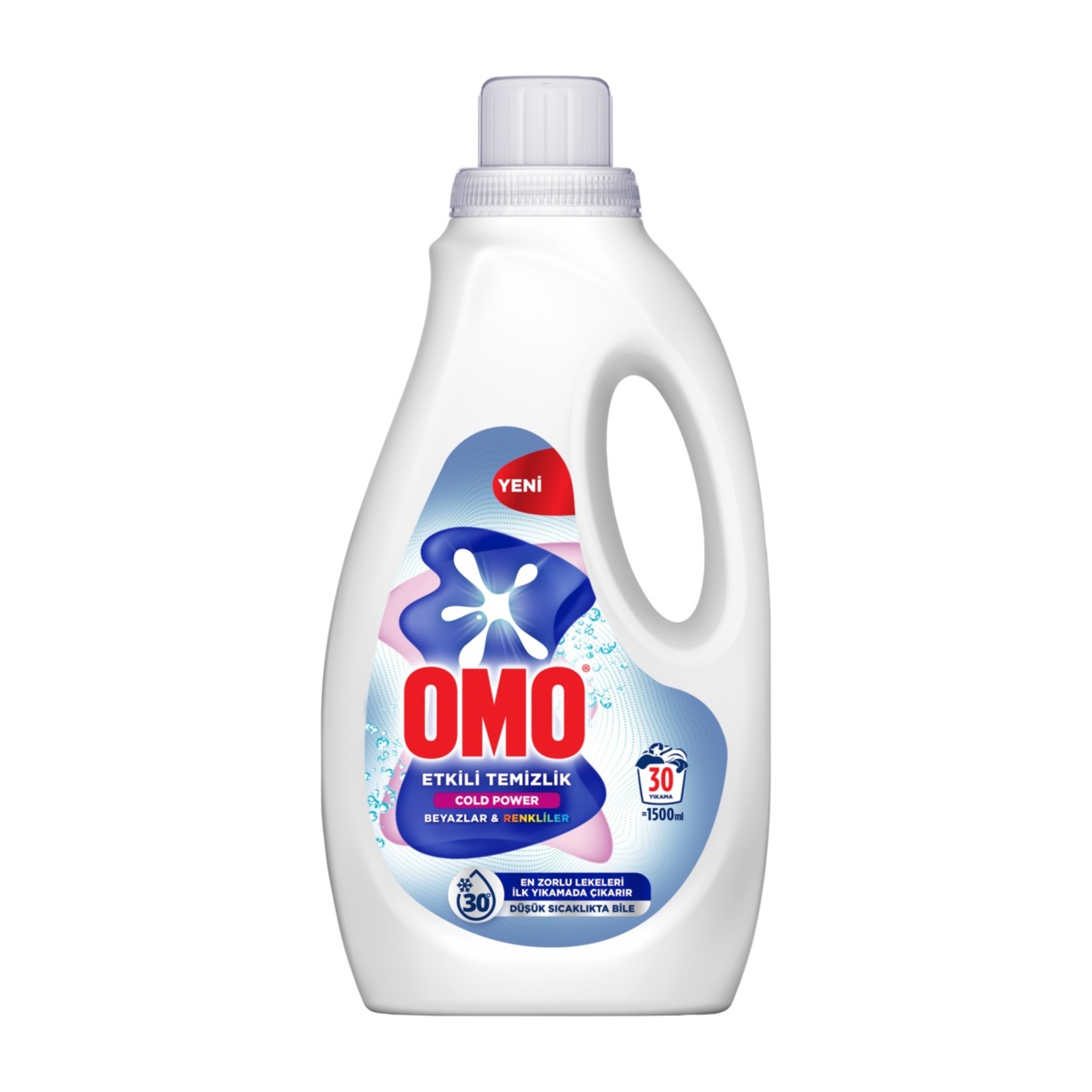 Omo Sıvı Çamaşır Deterjan Etkili Temizlik Beyaz Renkli 1.5 L