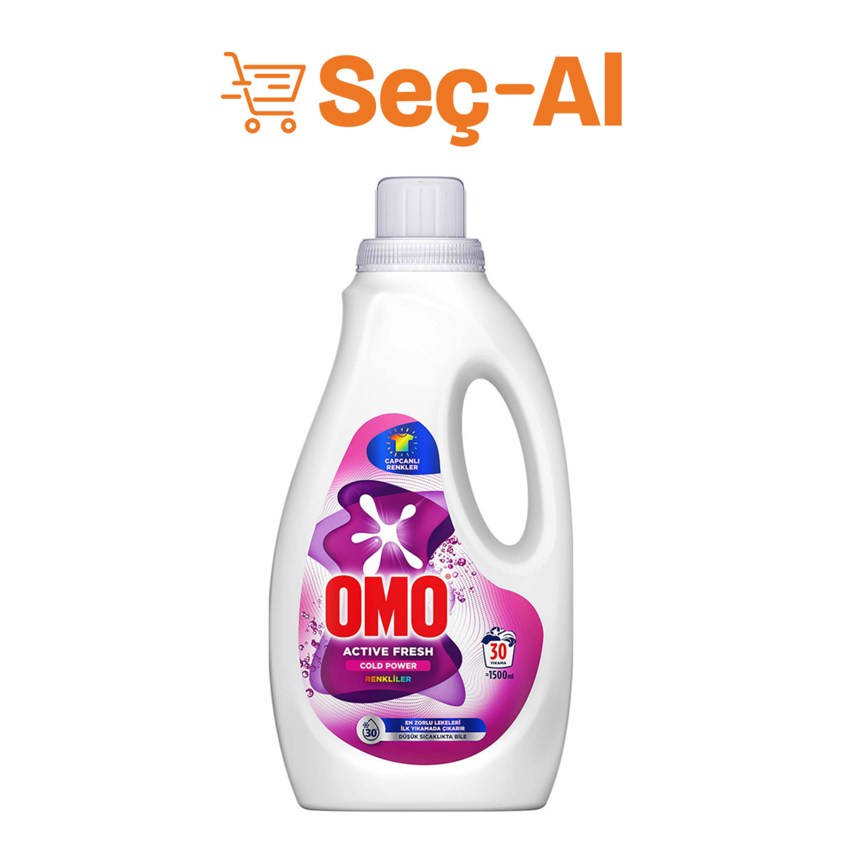 Omo Active Fresh Cold Power Renkliler için Sıvı Deterjan 1500 Ml - Görsel 1