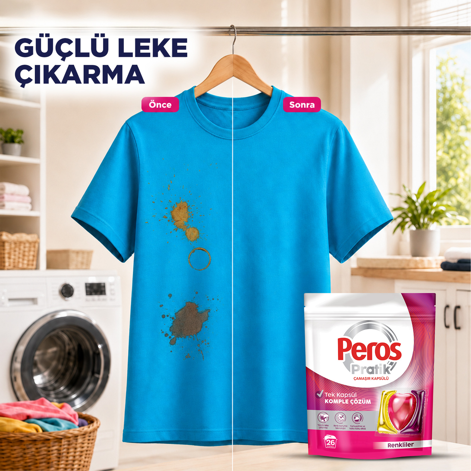 Peros Pratik Çamaşır Kapsülü Renkliler 26'lı 421 G - Görsel 6
