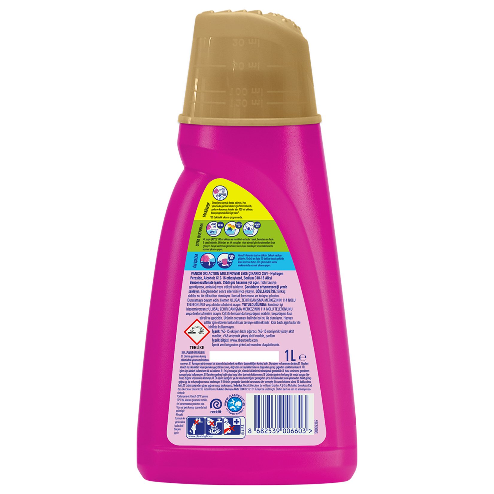 Kosla Vanish Multipower Sıvı Leke Çıkarıcı Pembe 1 L - Görsel 5