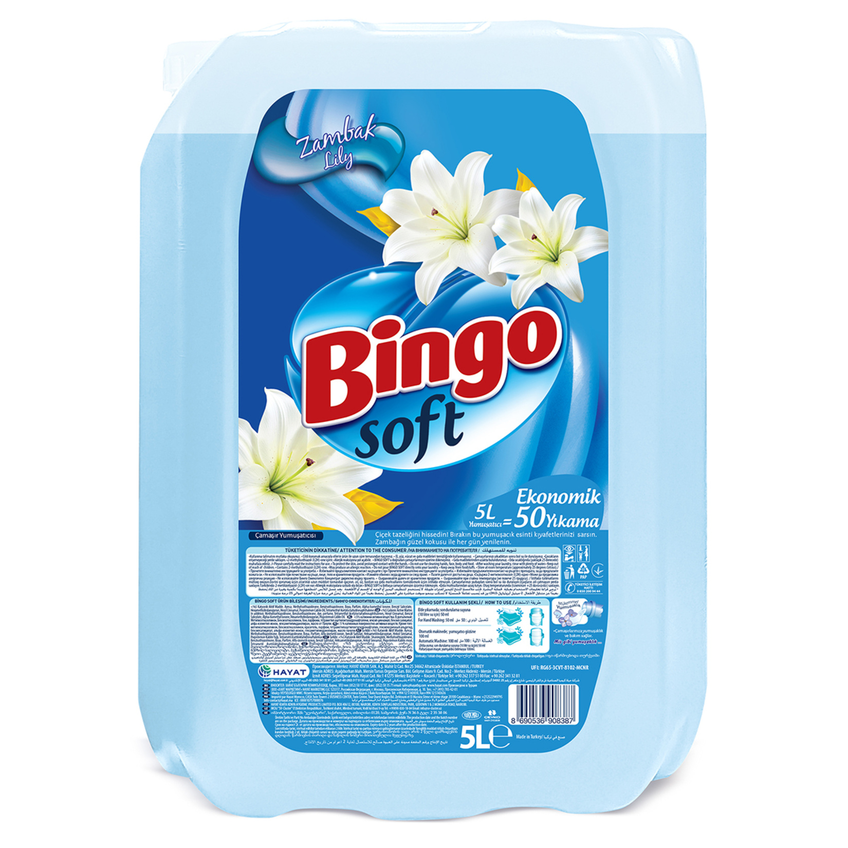 Bingo Soft Yumuşatıcı Zambak 5 L