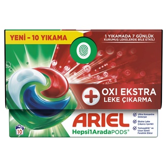 Ariel Hepsi1Arada PODS® Oxi Extra Leke Çıkarma Kapsül Çamaşır Deterjanı Beyazlar ve Renkliler 10 Yık
