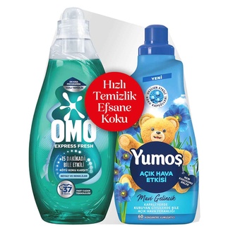 Omo Express Kötü Koku 1480 Ml + Yumoş Açık Hava 1440 Ml
