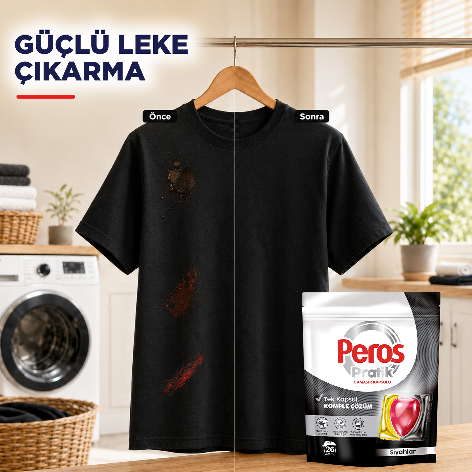 Peros Pratik Çamaşır Kapsülü Siyahlar 26'lı 421 G - Görsel 6