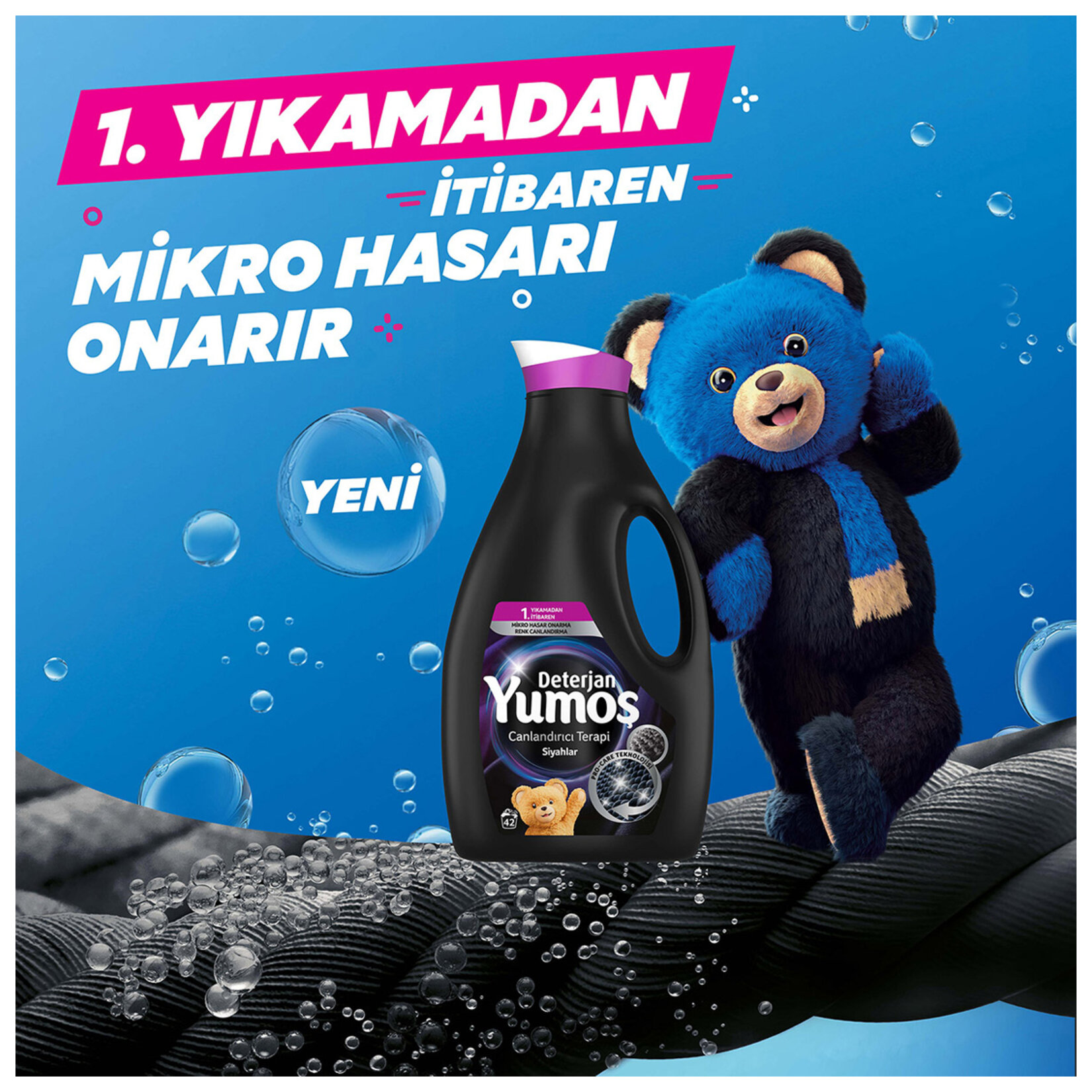 Yumoş Sıvı Bakım Deterjanı Siyah 42 Yıkama 2.52 L - Görsel 3