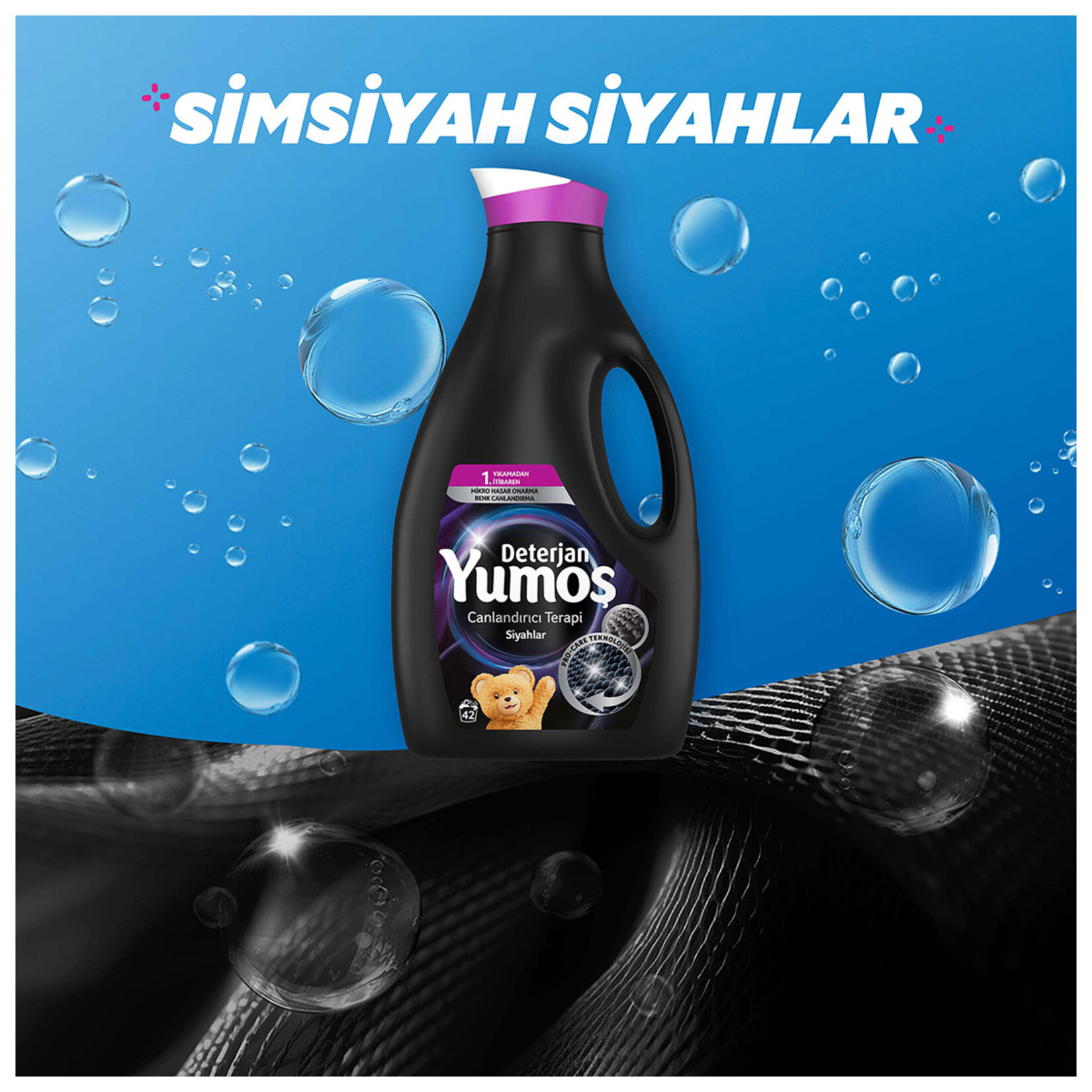 Yumoş Sıvı Bakım Deterjanı Siyah 42 Yıkama 2.52 L - Görsel 4