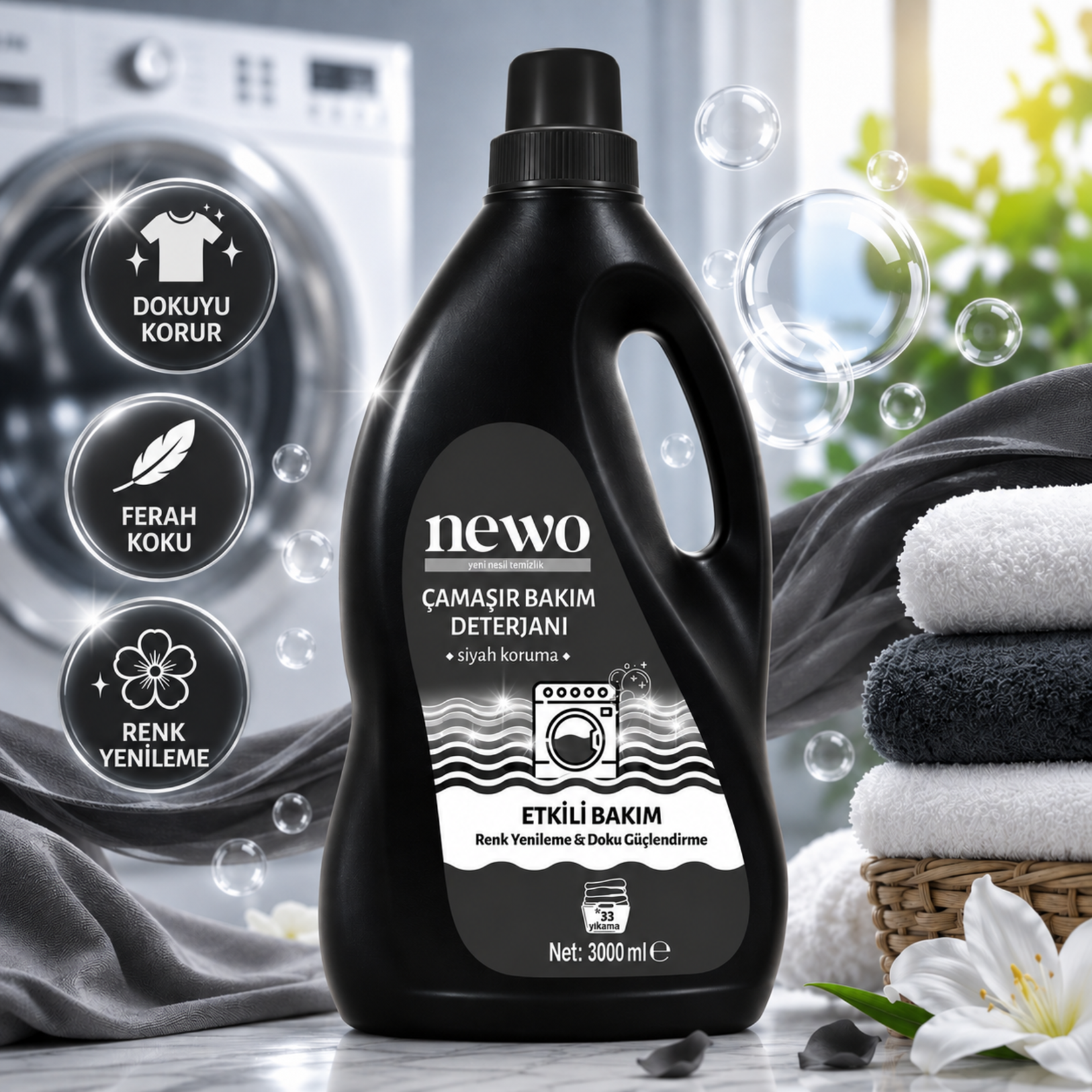 Newo Sıvı Çamaşır Bakım Deterjanı Siyahlar İçin 3L - Görsel 2