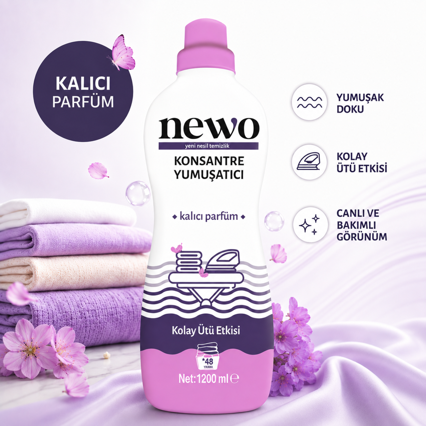 Newo Konsantre Yumuşatıcı Kolay Ütü Etkisi 1.200Ml - Görsel 2