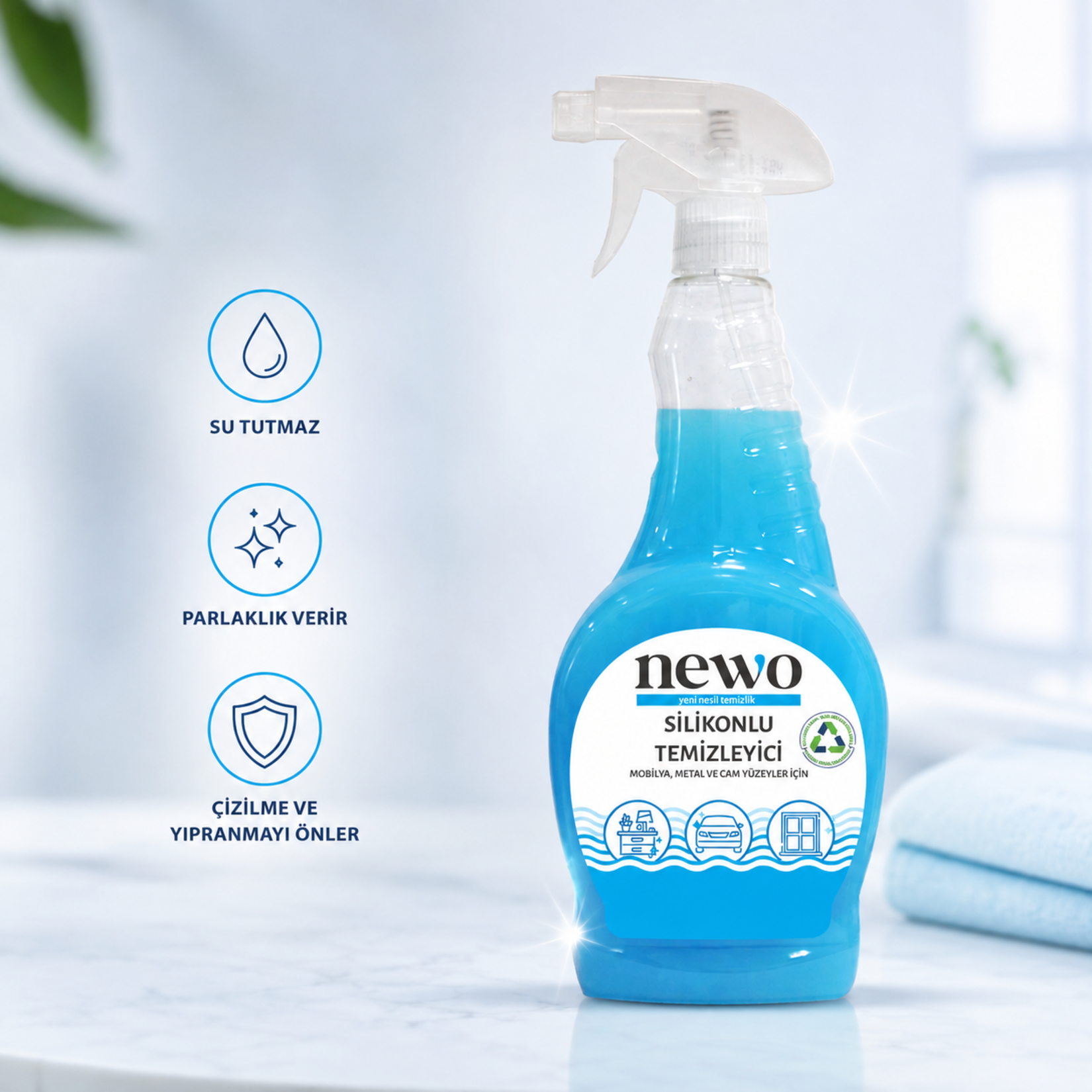 Newo Silikonlu Cam Temizleyici 750 Ml - Görsel 2