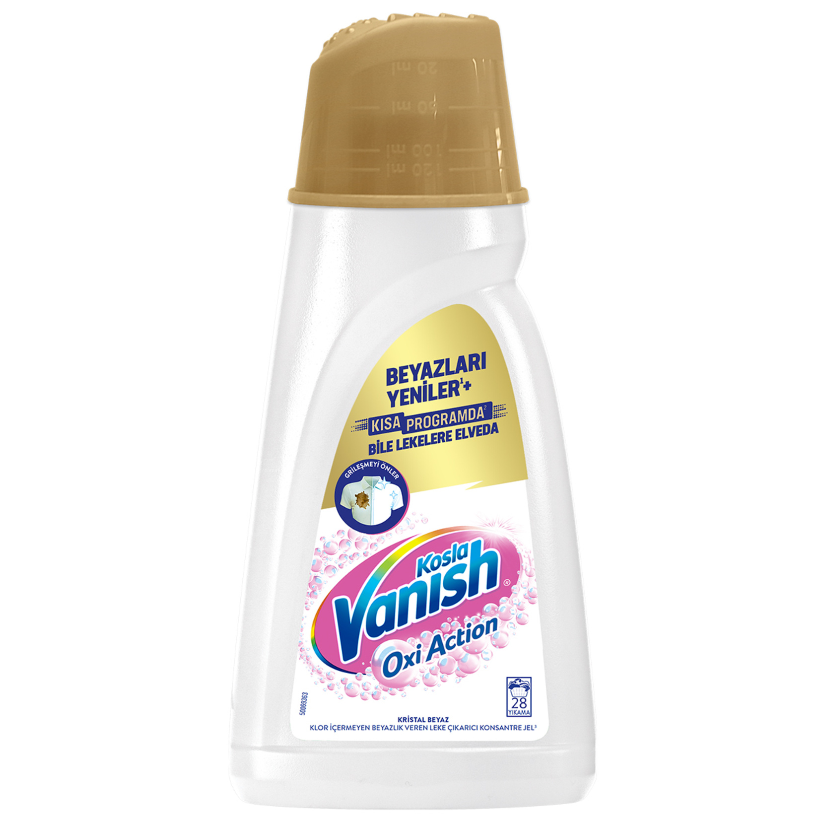 Vanish Kosla Multipower Sıvı Leke Çıkarıcı ve Deterjan Güçlendirici 1400 ml Beyazlar İçin - Görsel 1