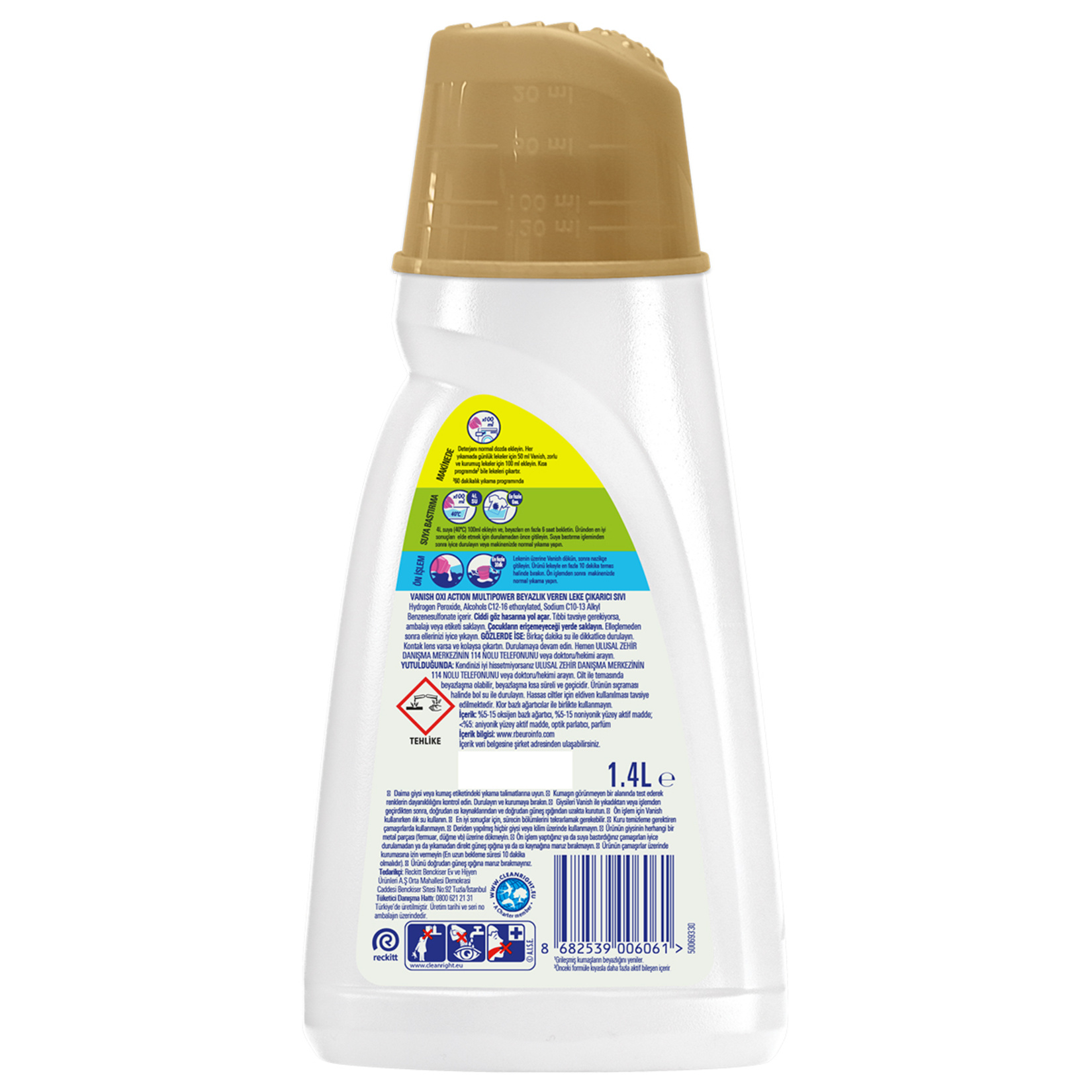 Vanish Kosla Multipower Sıvı Leke Çıkarıcı ve Deterjan Güçlendirici 1400 ml Beyazlar İçin - Görsel 2