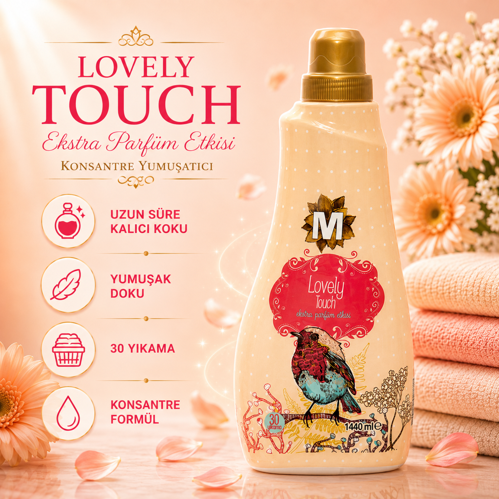 Migros Lovely Touch Konsantre Yumuşatıcı 1440 Ml - Görsel 2
