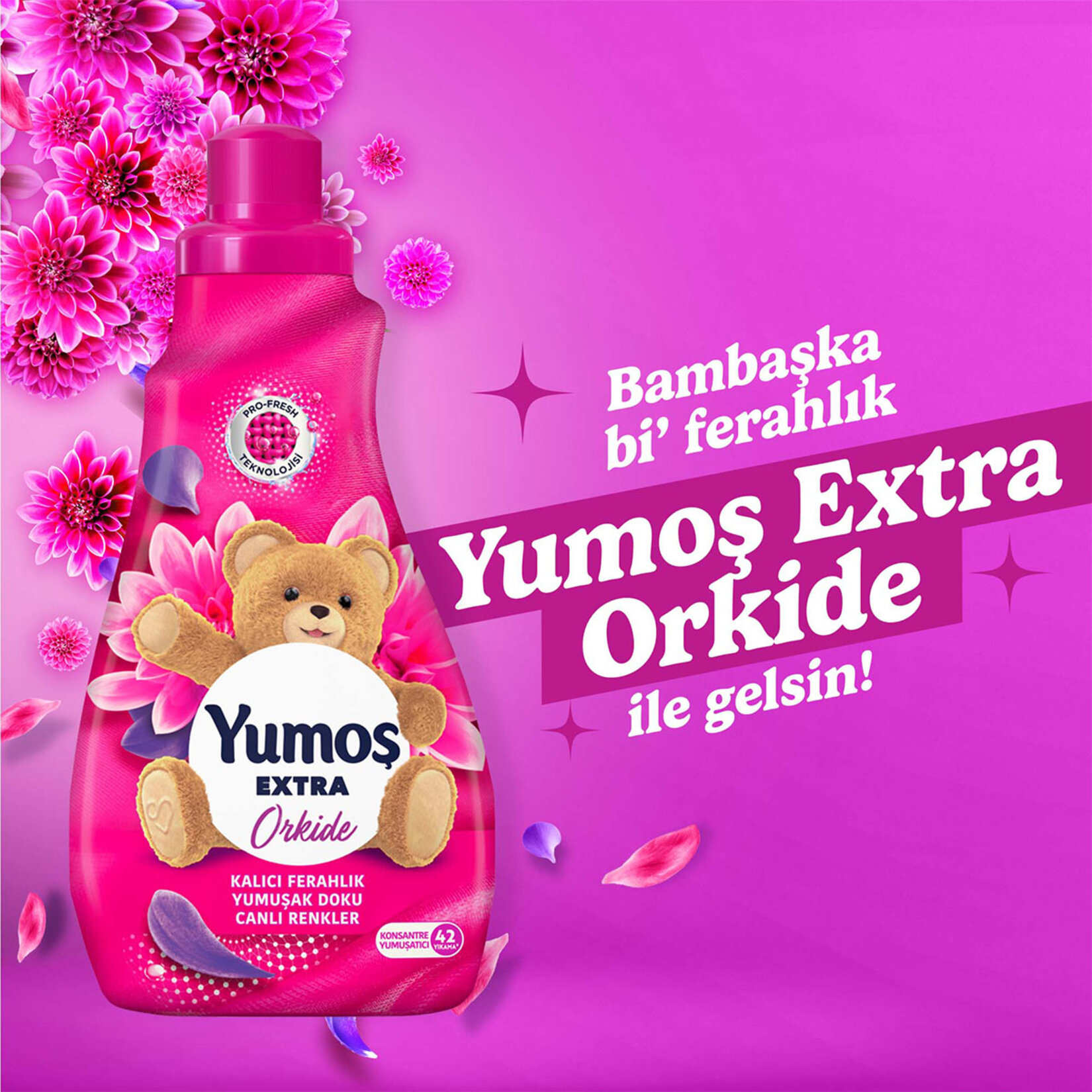 Yumoş Extra Konsantre Çamaşır Yumuşatıcı  Orkide 1008 ml 42 Yıkama - Görsel 4