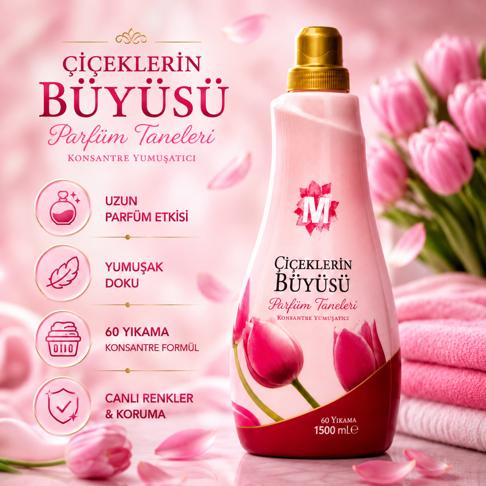 Migros Konsantre Yumuşatıcı Çiçeklerin Büyüsü 1500Ml - Görsel 2