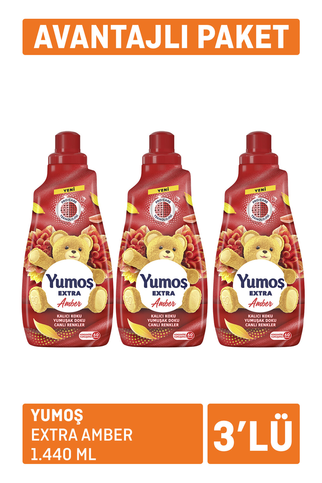 Yumoş Extra Amber 3 x 1440 Ml