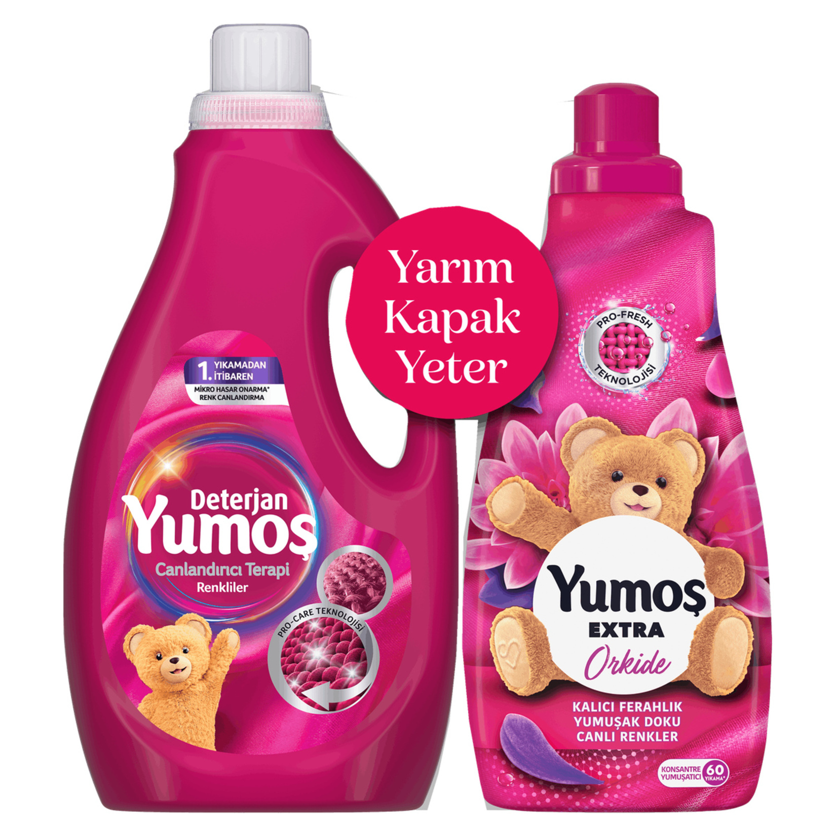Yumoş Deterjan Renkliler 1.5 L + Yumuşatıcı Orkide 1.44 L
