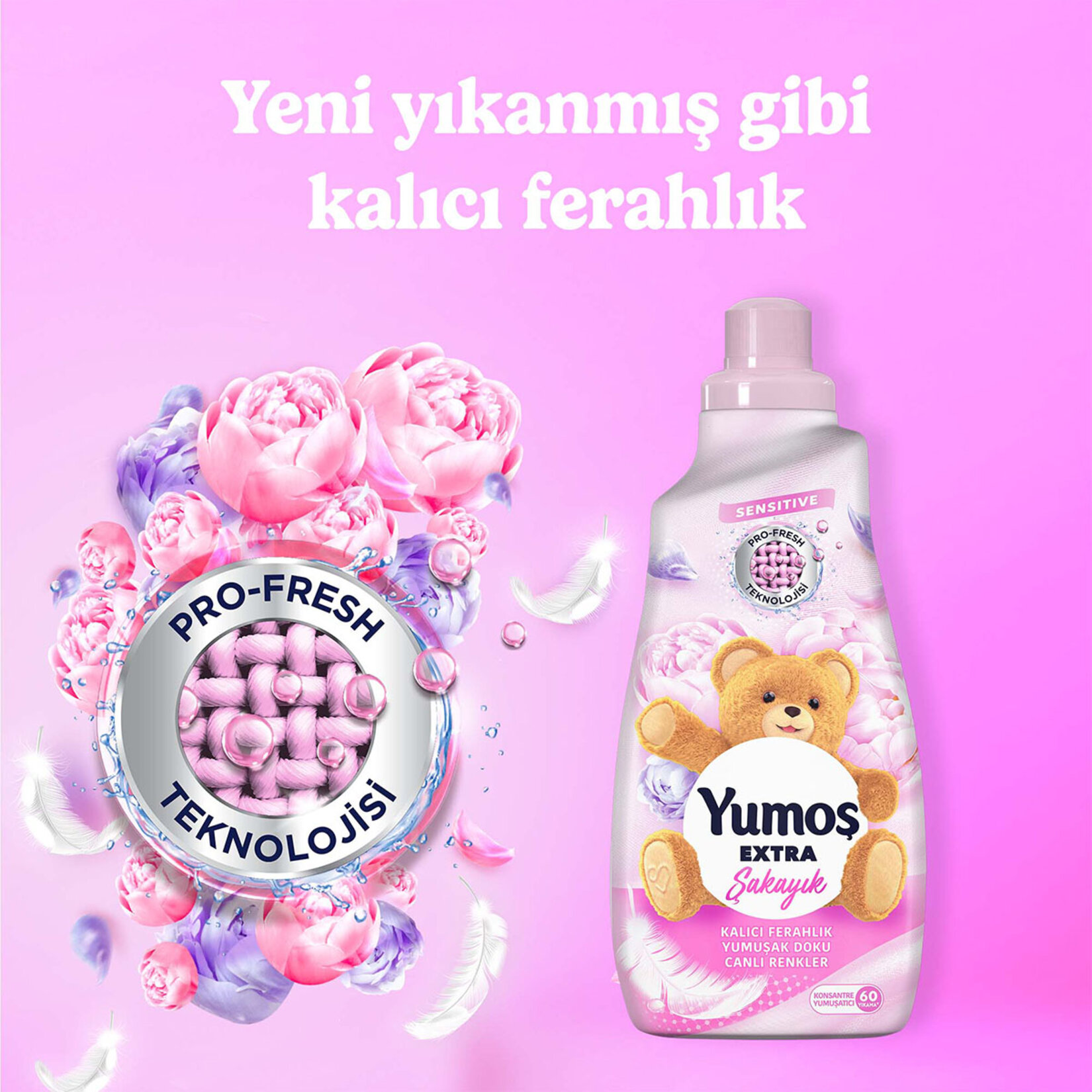 Yumoş Extra Konsantre Çamaşır Yumuşatıcı Şakayık 1440 ml 60 Yıkama - Görsel 5