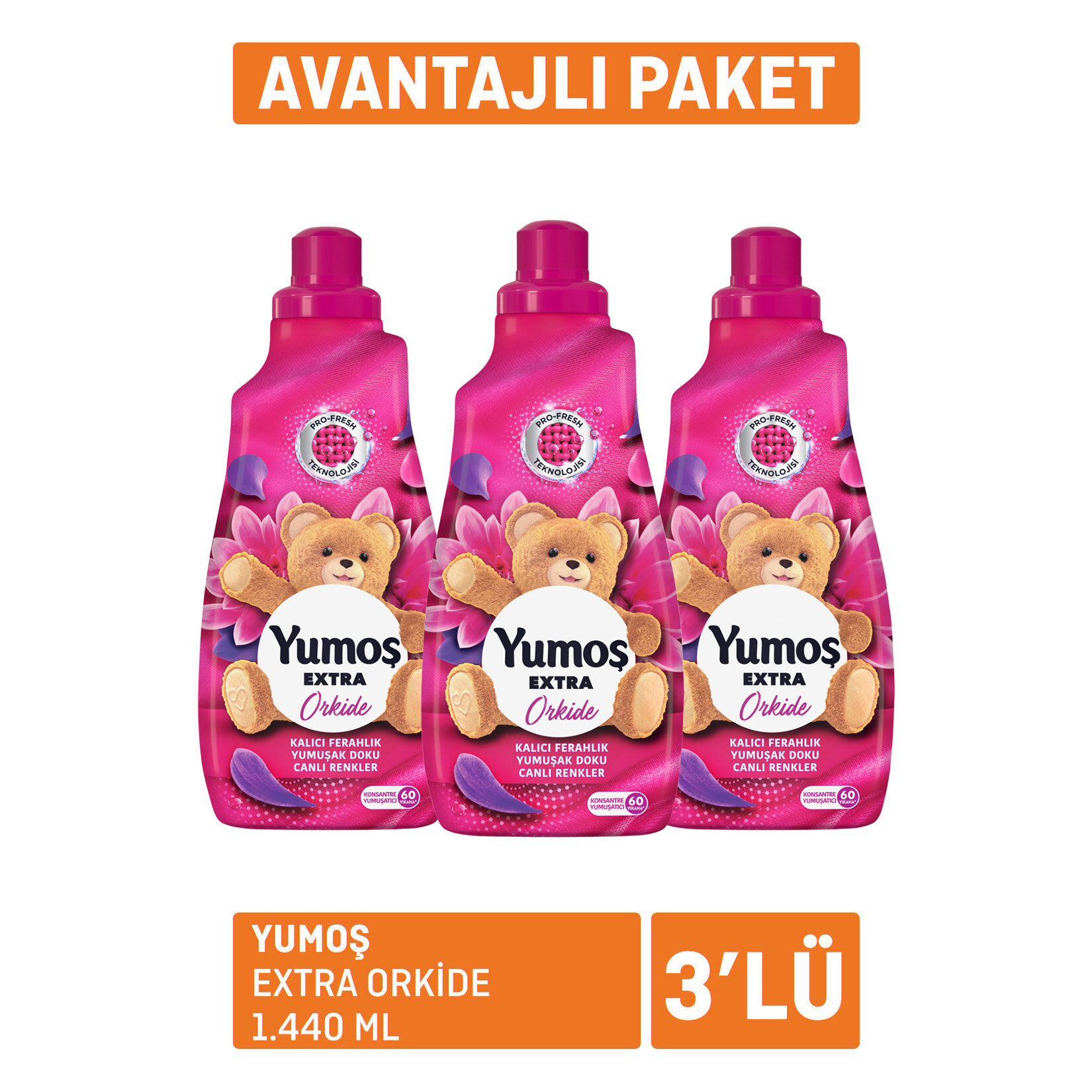 Yumoş Extra Orkide 3 x 1.440 Ml - Görsel 1