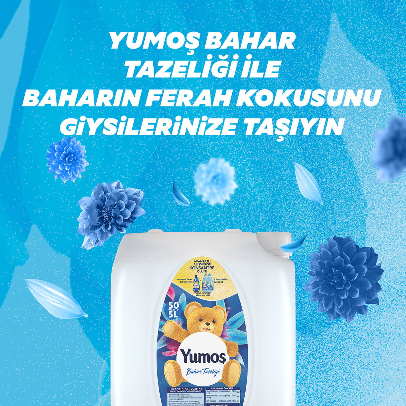 Yumoş Çamaşır Yumuşatıcısı Bahar Tazeliği 5 LT 50 Yıkama  - Görsel 4