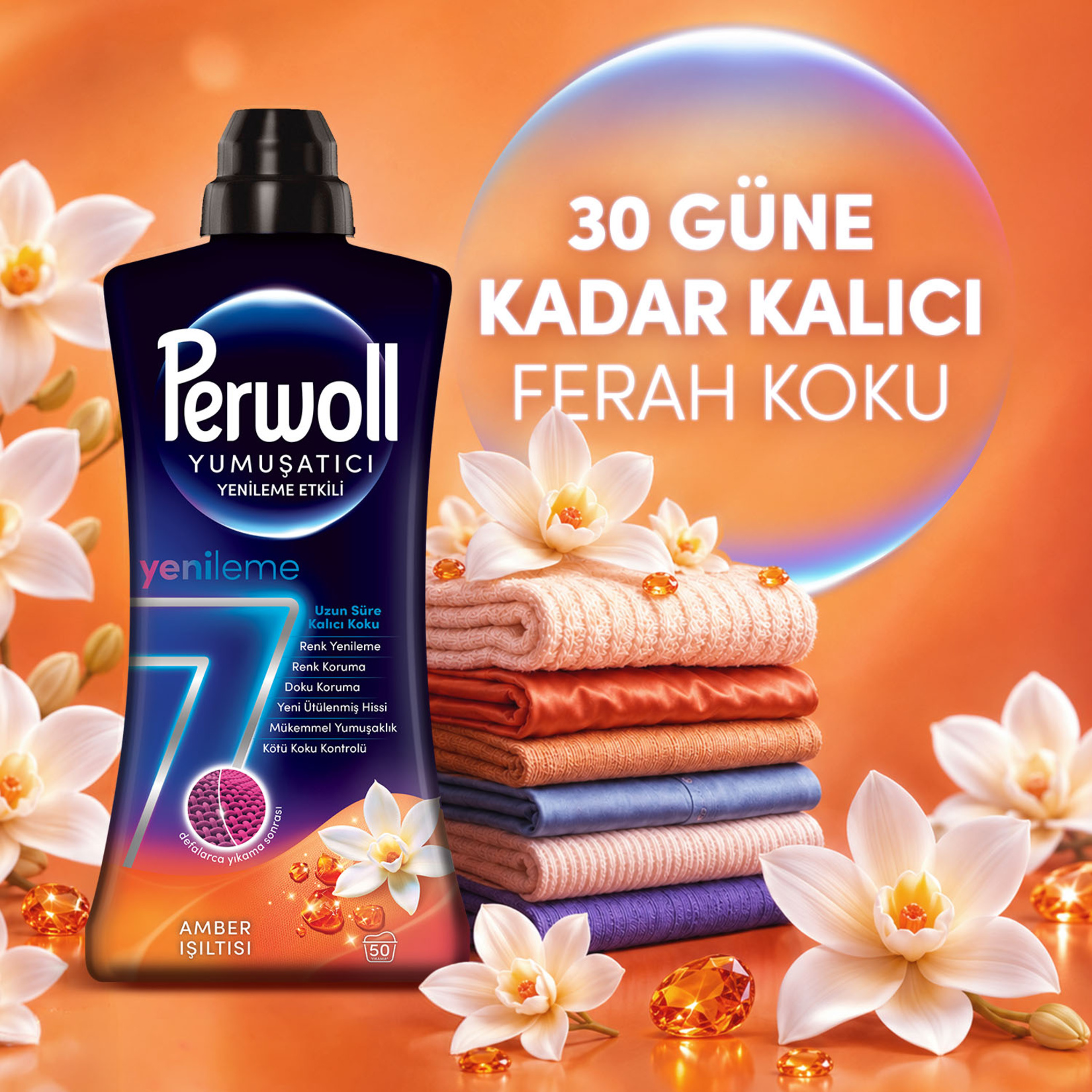 Perwoll Yumuşatıcı Amber Işıltısı 1.2 L - Görsel 5