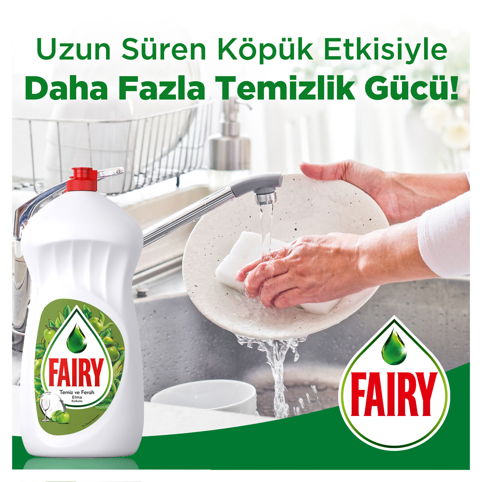 Fairy Sıvı Bulaşık Deterjanı Elma  2 x 1350 Ml - Görsel 5