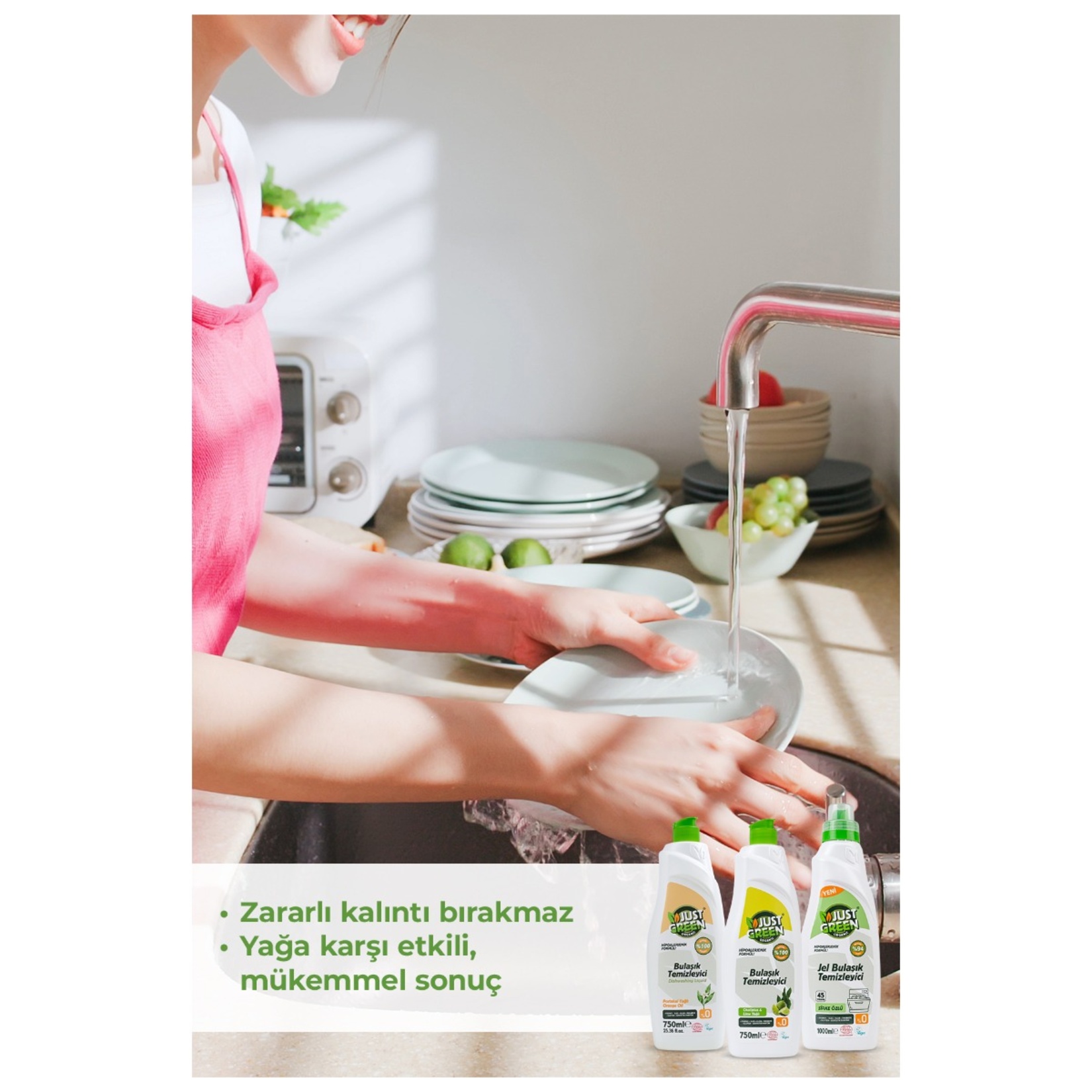 Just Green Organik Bulaşık Temizleyici Okaliptus Lime 750Ml - Görsel 8